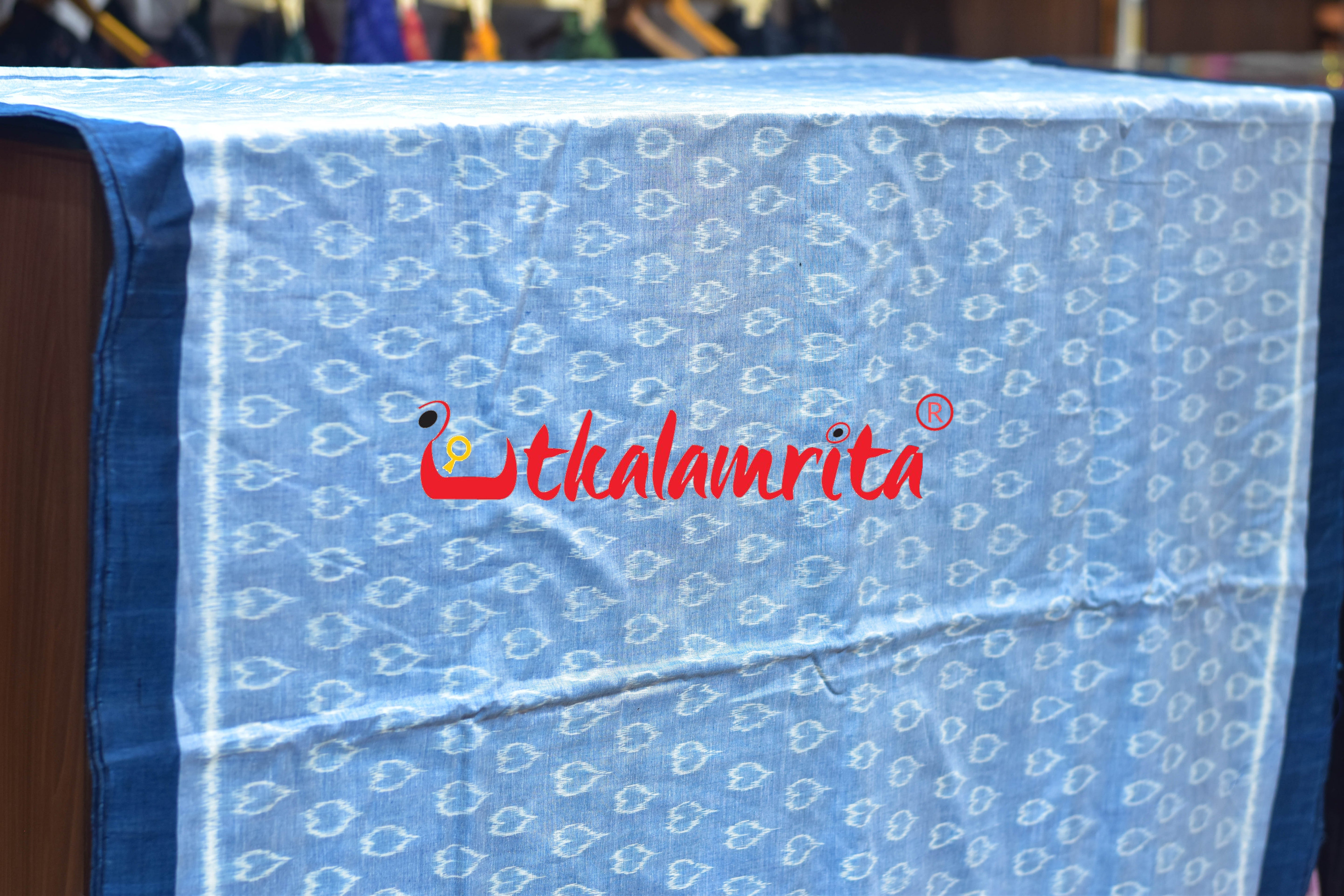 Blue Hearts Single Ikat Cotton (Fabric)