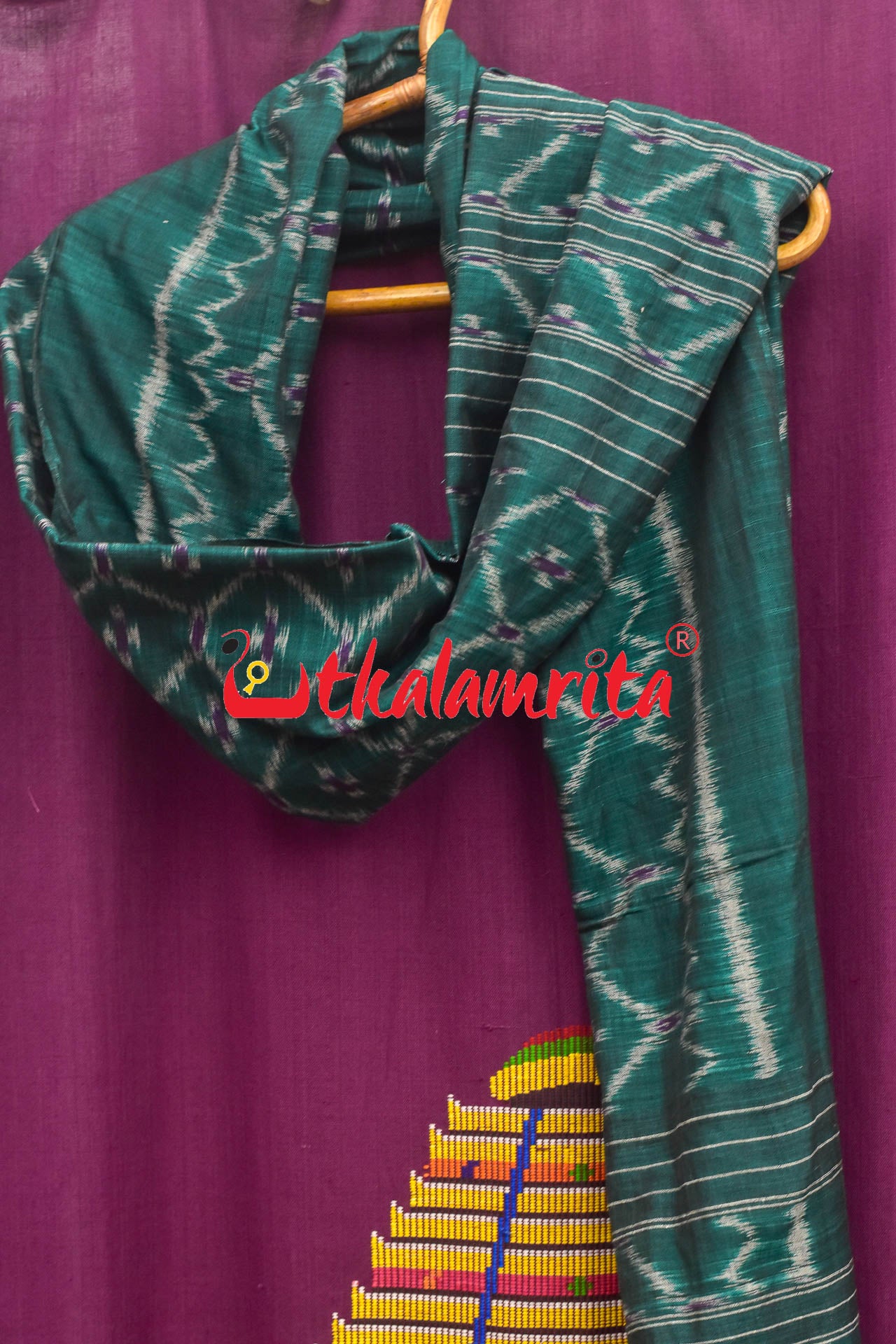 Bottle Green with Kothi Pasapali (Dupatta)