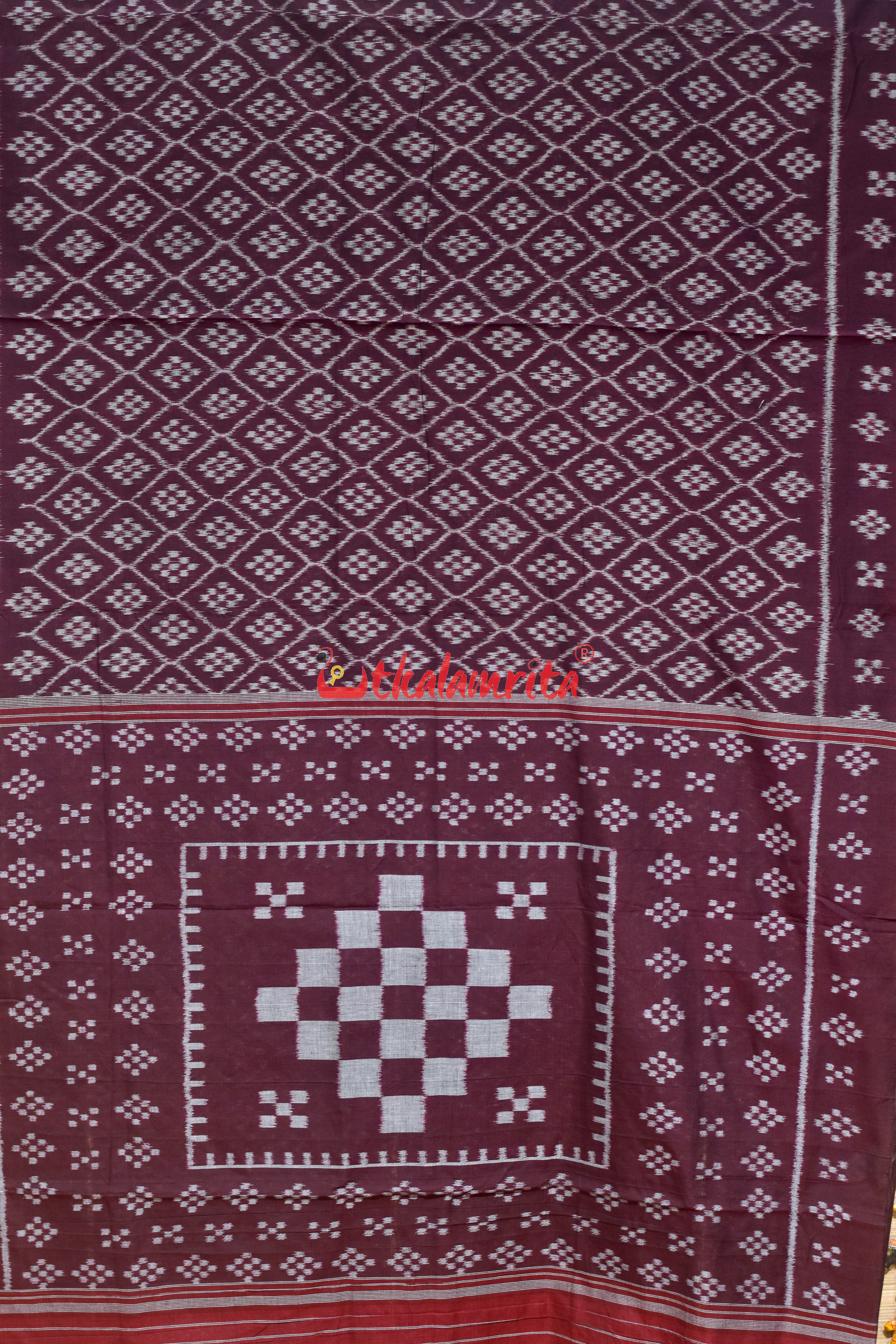 Coffee Body Pasapali Khandua Cotton Saree