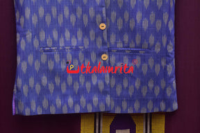 Blue Body Ikat Gopalpur Tussar (Modi Jacket)