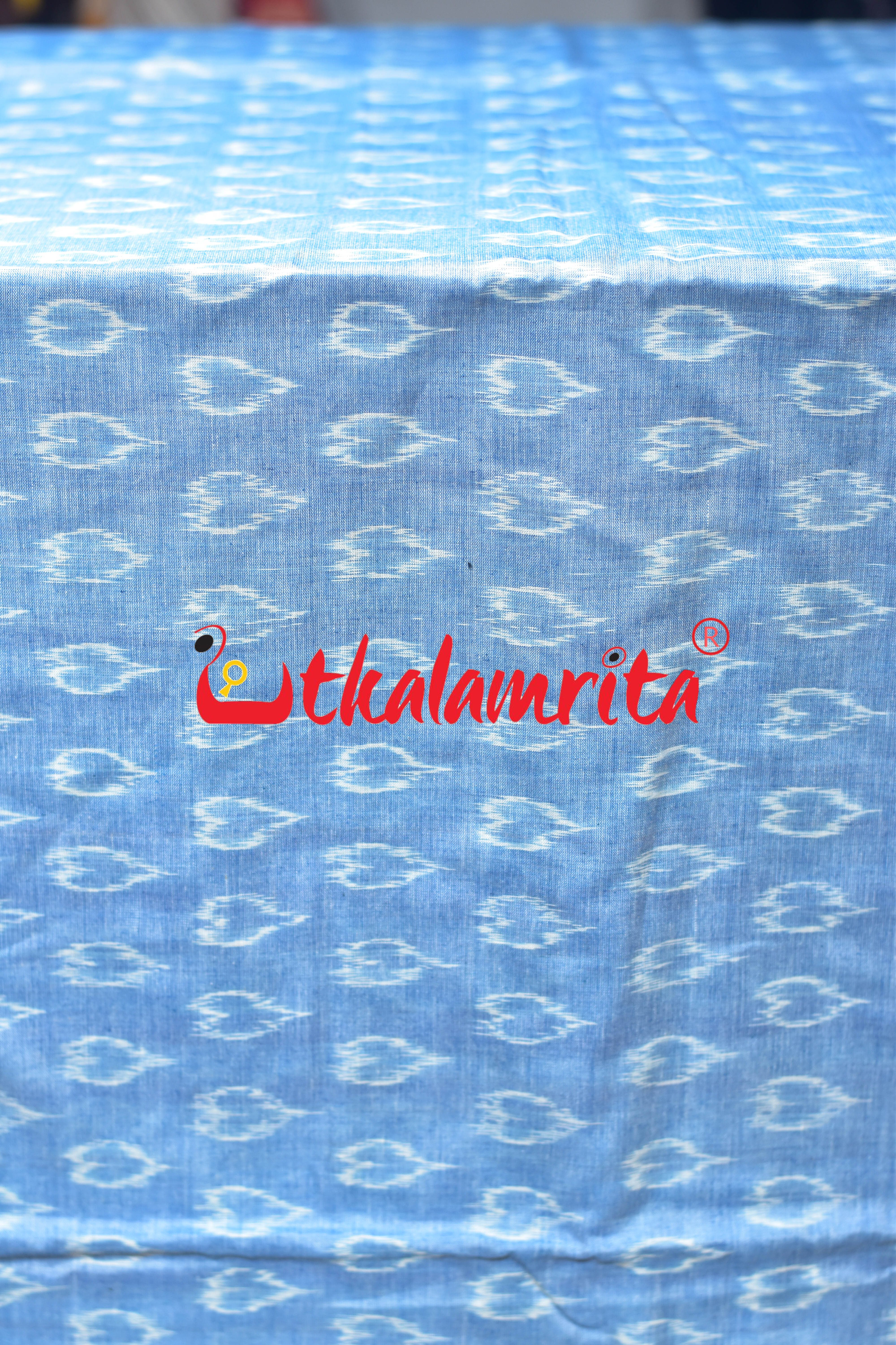 Blue Hearts Single Ikat Cotton (Fabric)