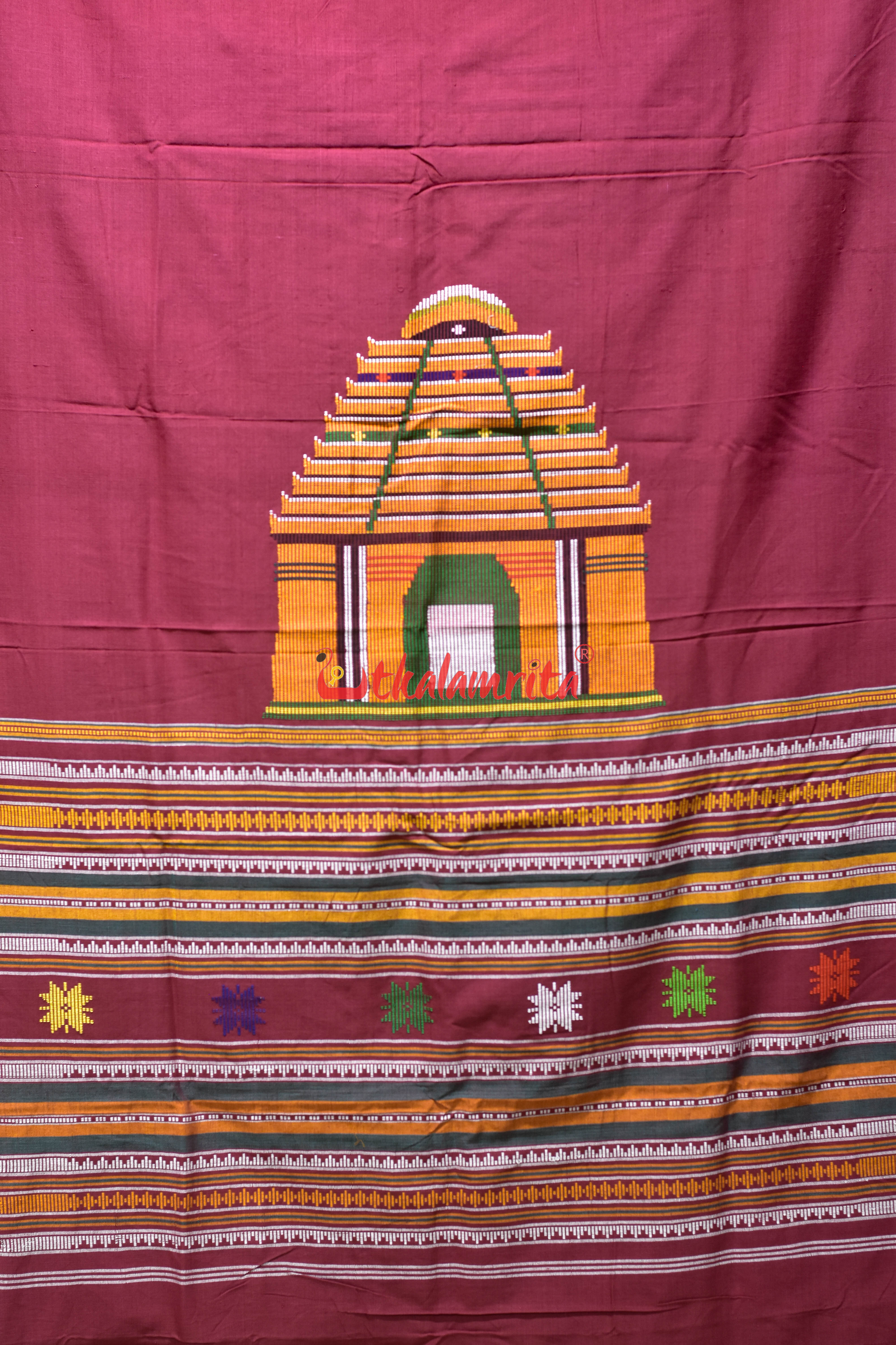 Maroon Konark Temple Dhalapathar (Curtain)