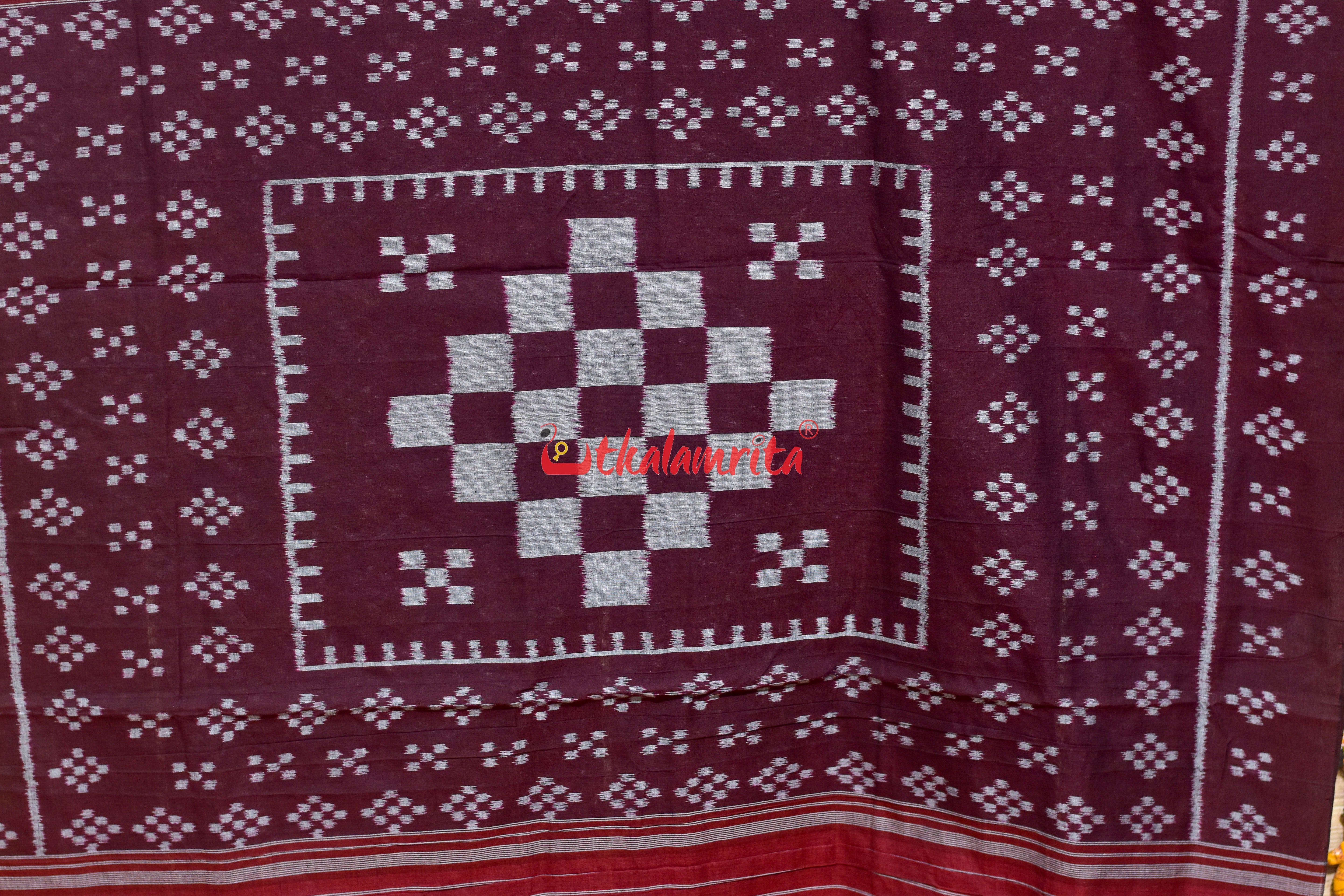 Coffee Body Pasapali Khandua Cotton Saree