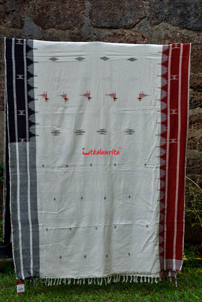 White Ganga Jamuna Kotpad Saree