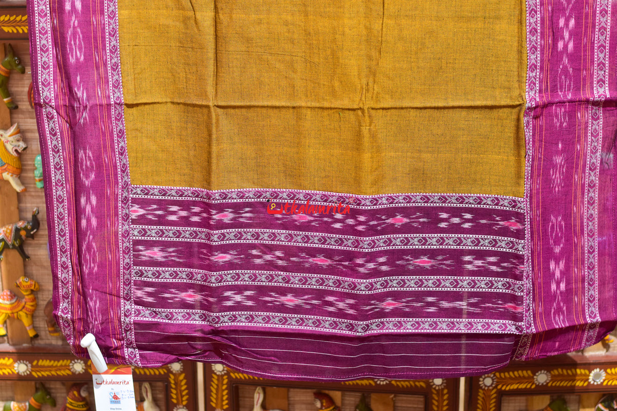 Magenta Golden Middle Pasapali Flower Ikat Dress Set