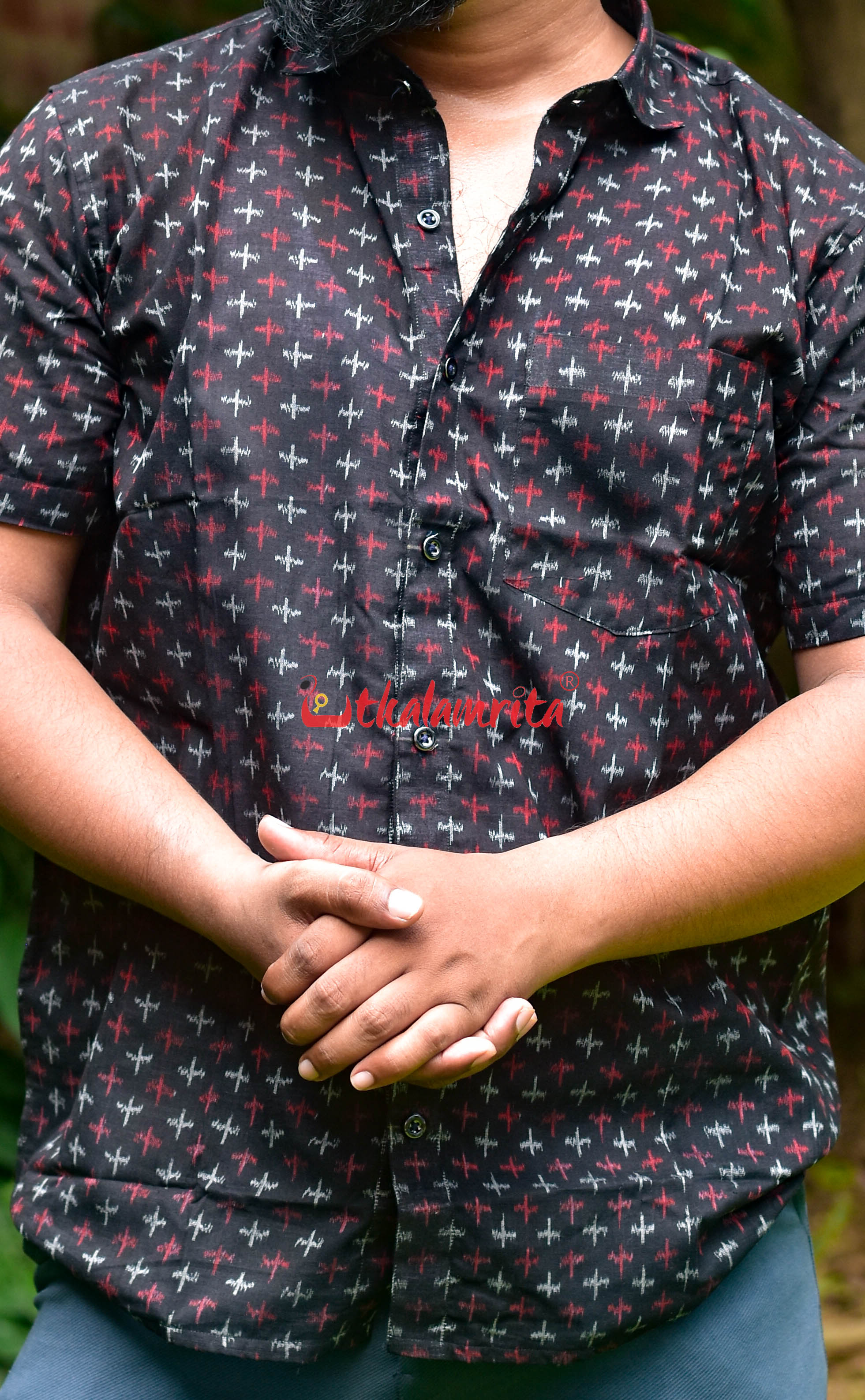Black Red Star Lines (Mens' Half Shirt)
