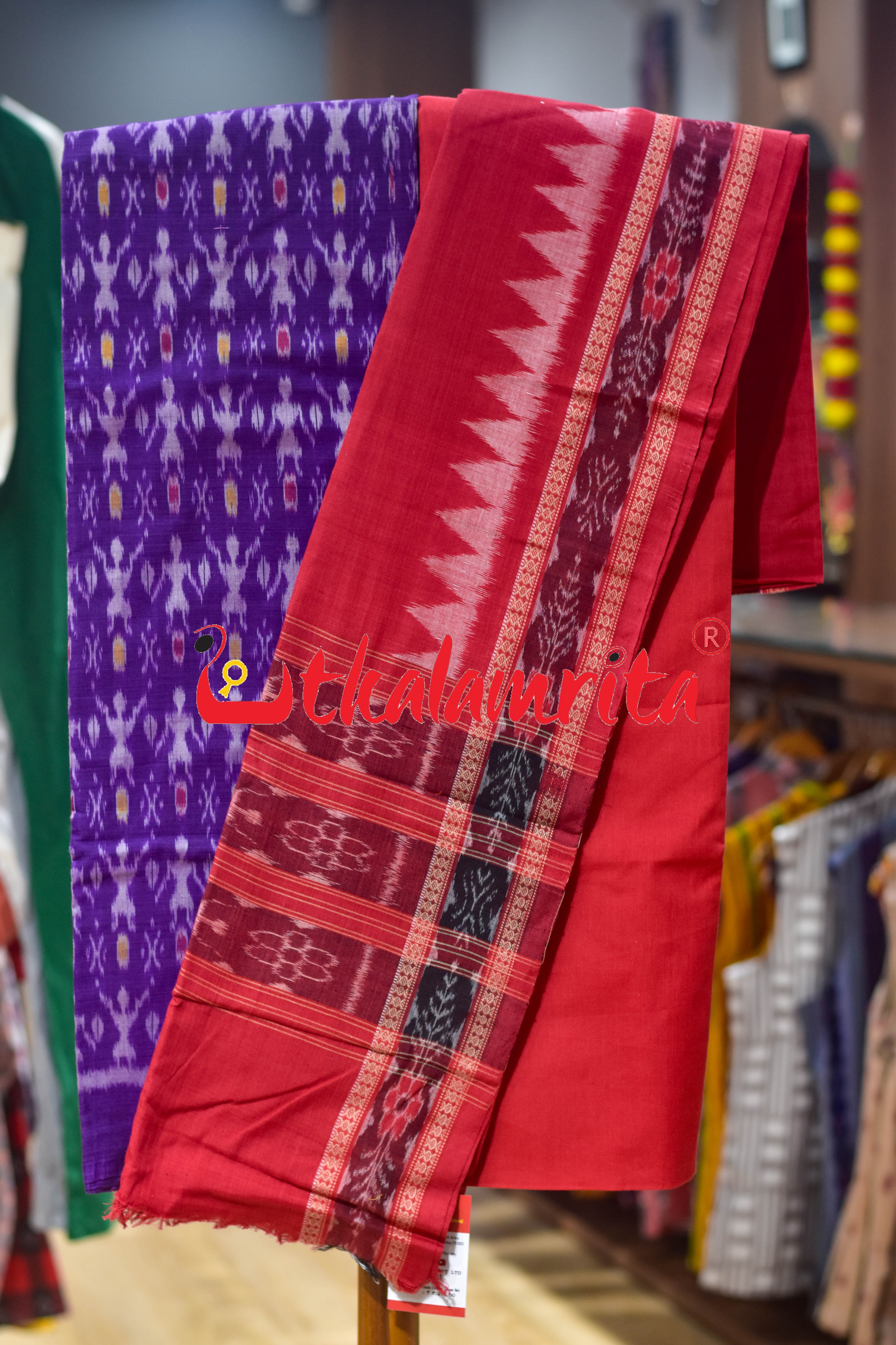 Violet Red Jodi Tribals Cotton Dress Set