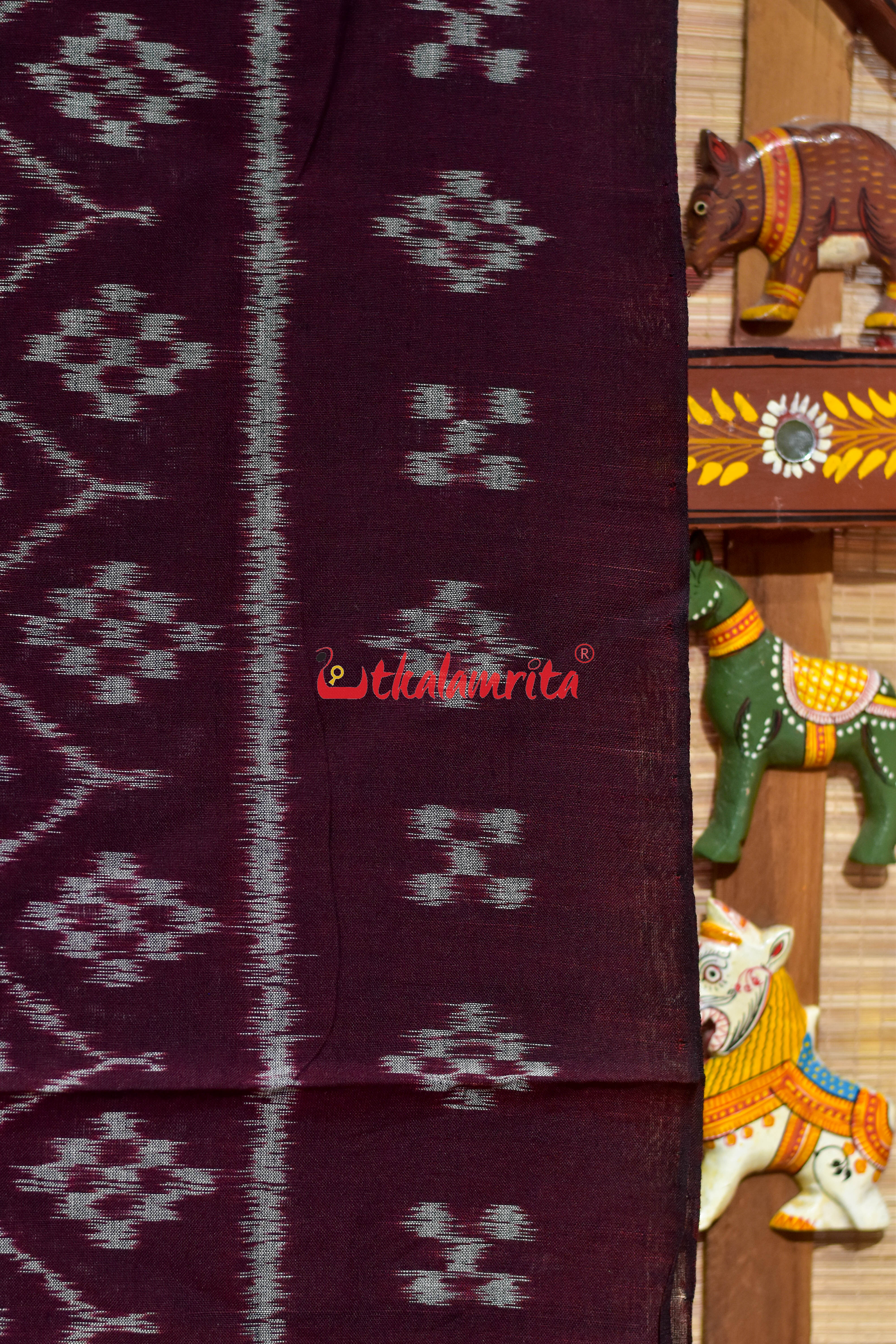Coffee Body Pasapali Khandua Cotton Saree