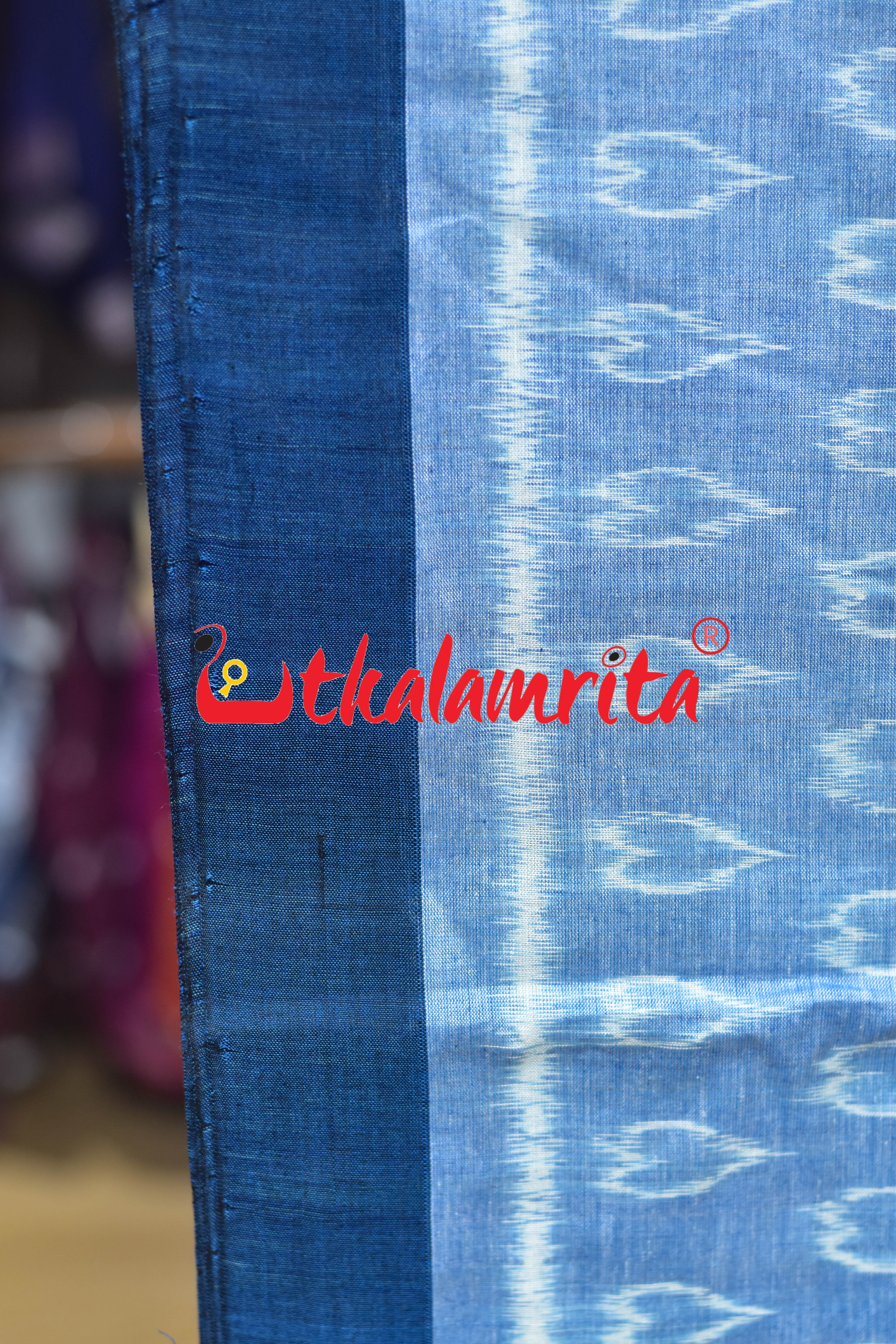 Blue Hearts Single Ikat Cotton (Fabric)