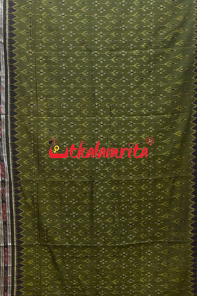 Olive Cloves Flowers Khandua Cotton Saree