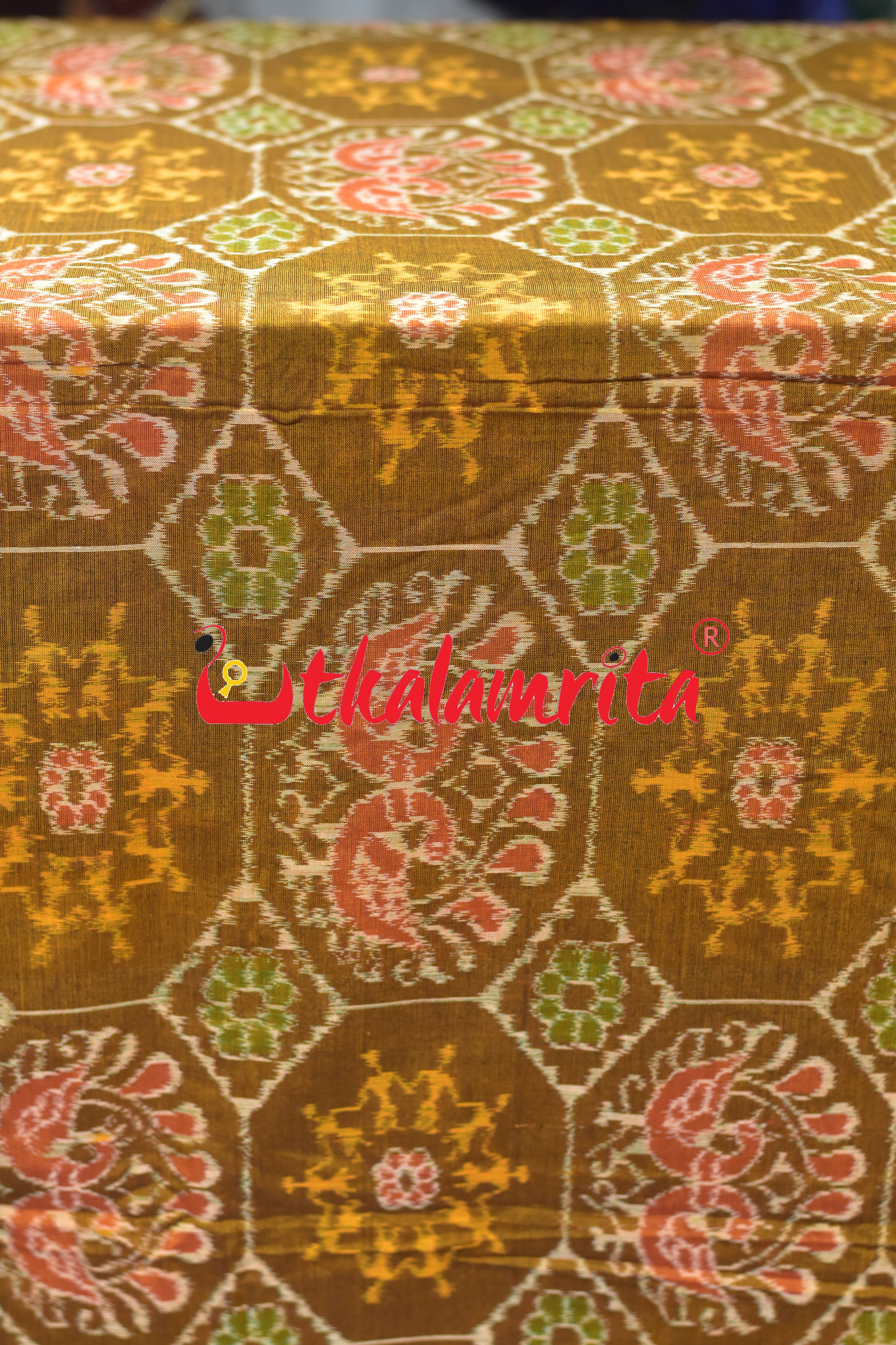 Mustard Tribals Peacock Kothi Sambalpuri Cotton (Fabric)