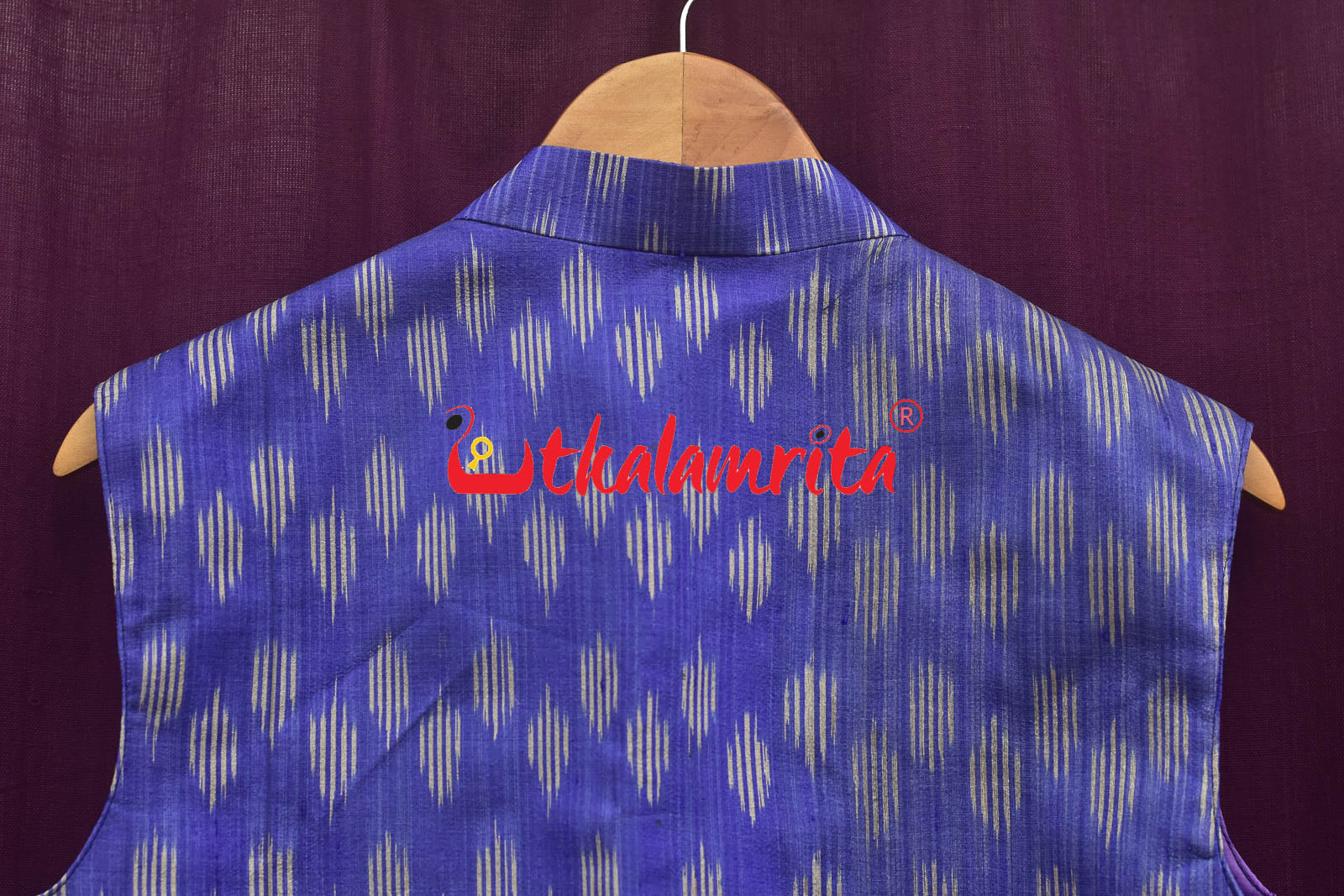 Blue Body Ikat Gopalpur Tussar (Modi Jacket)