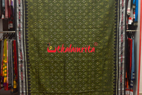 Olive Cloves Flowers Khandua Cotton Saree