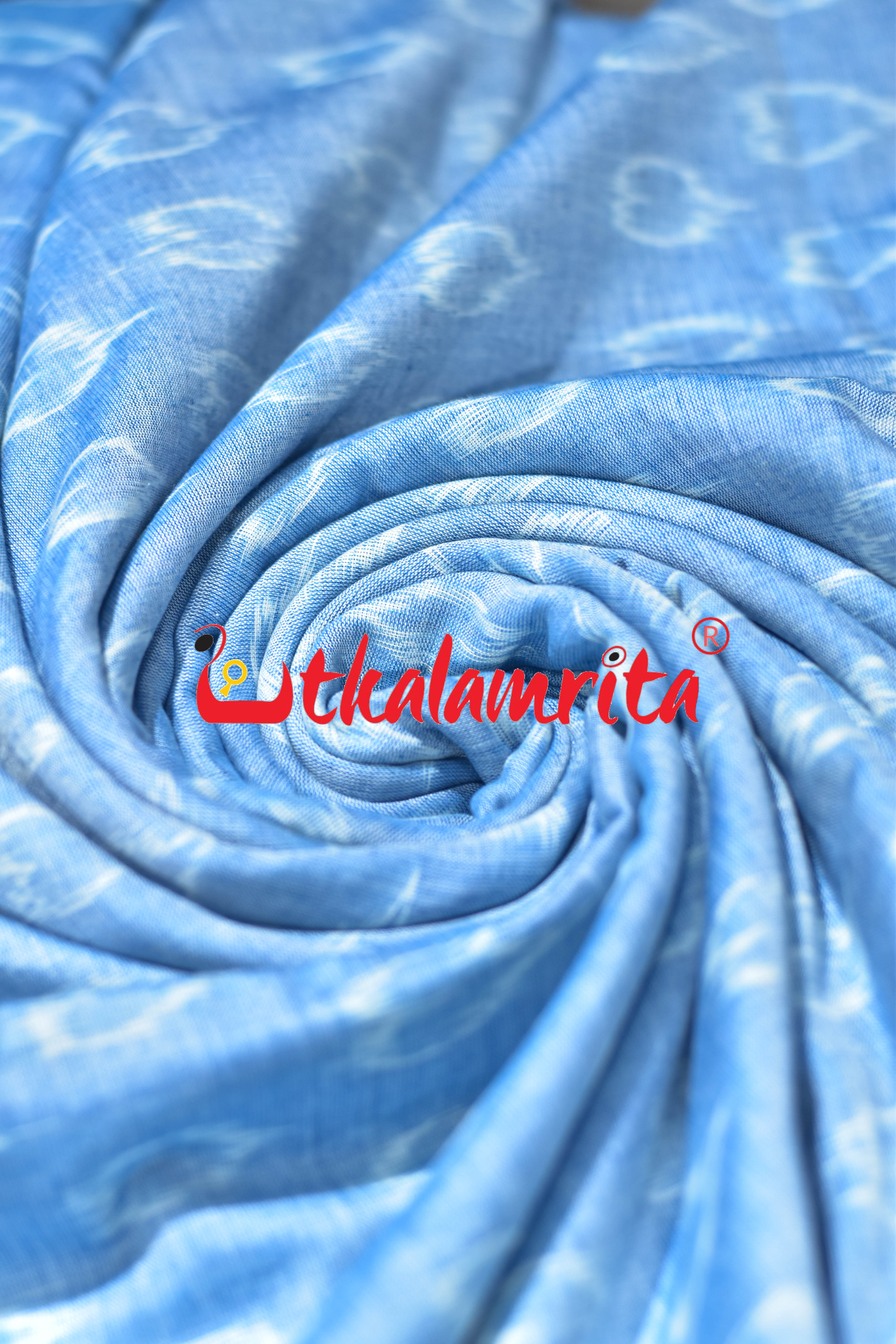 Blue Hearts Single Ikat Cotton (Fabric)