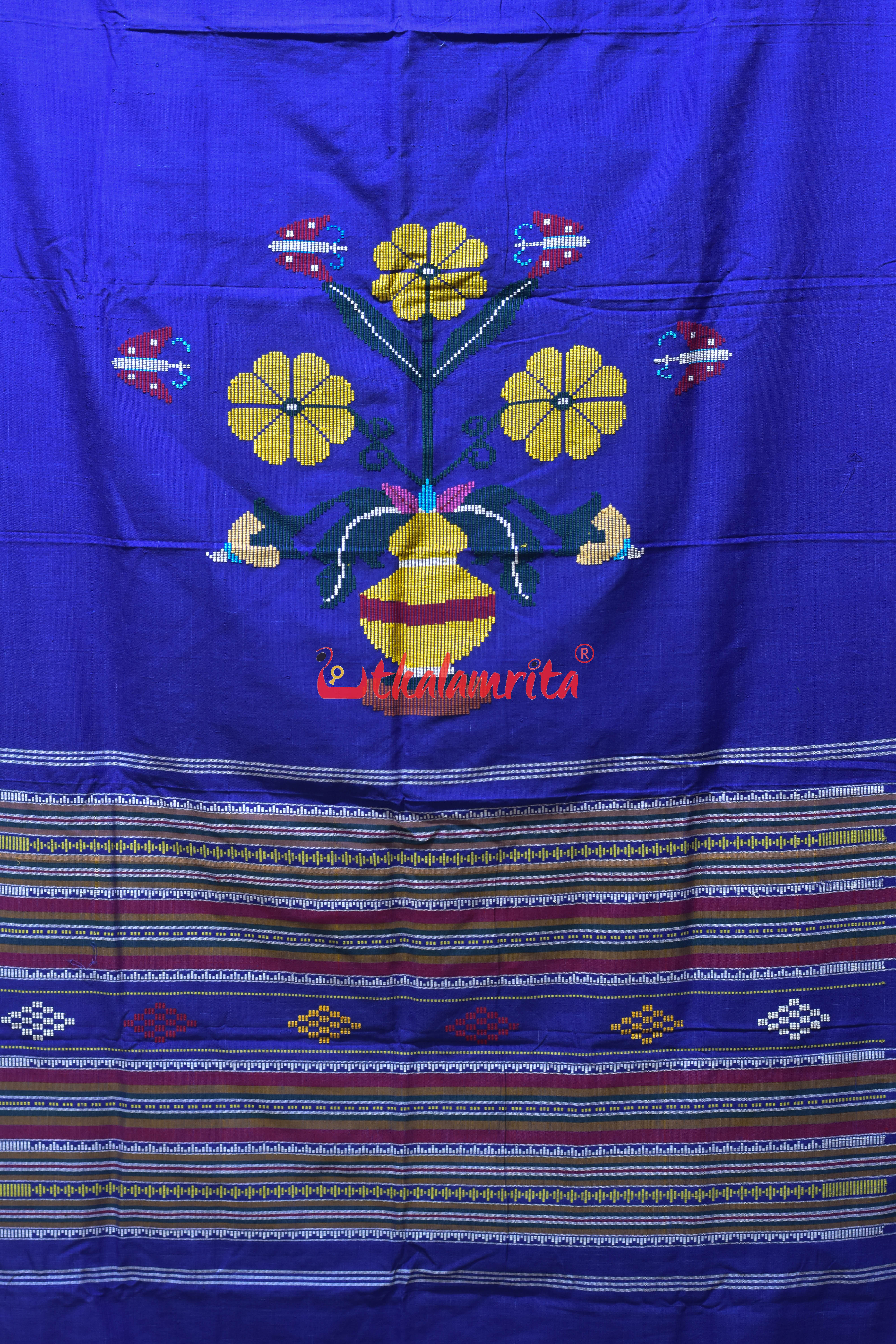 Dhalapathara Blue Gacha Kalasa (Curtain)