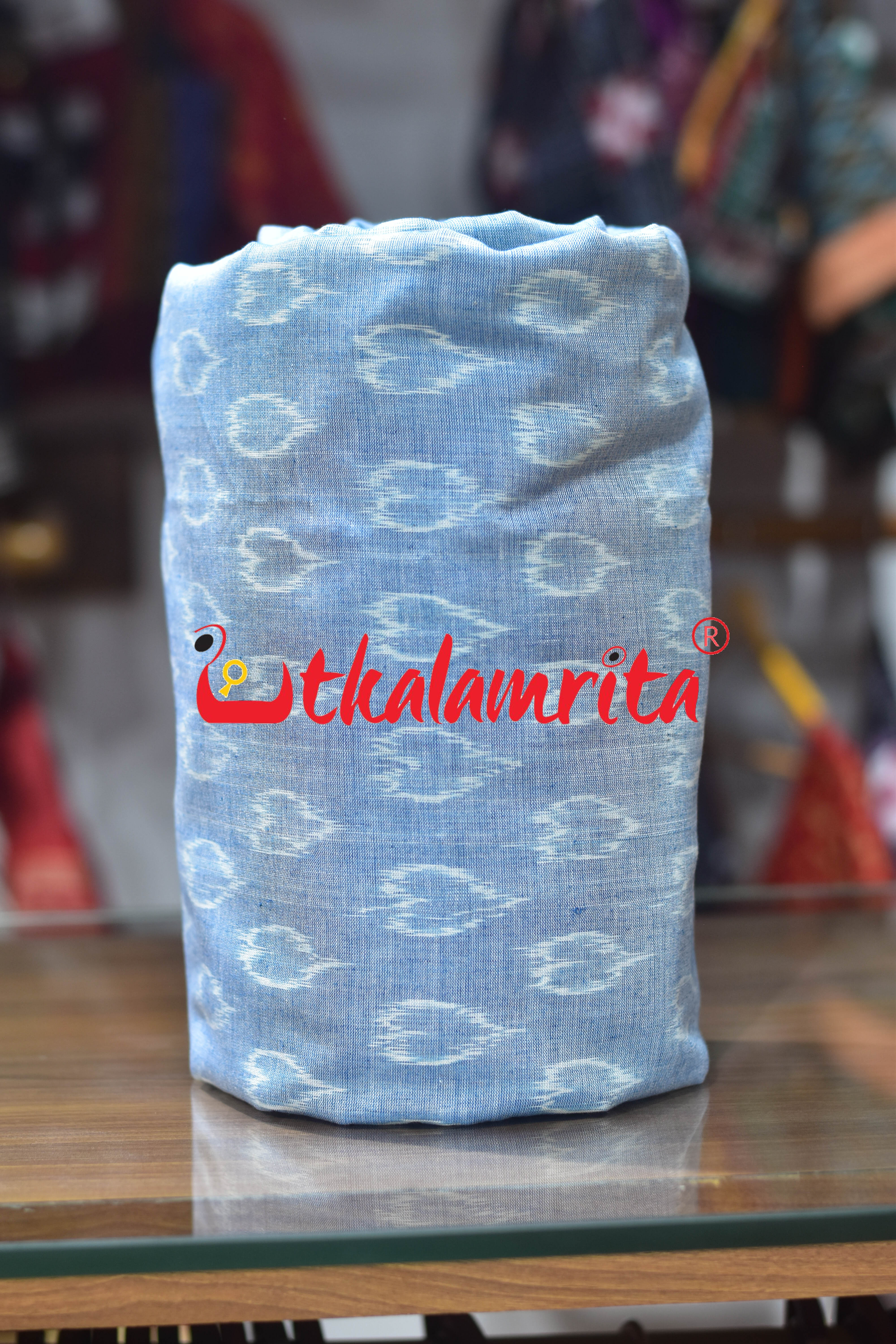 Blue Hearts Single Ikat Cotton (Fabric)
