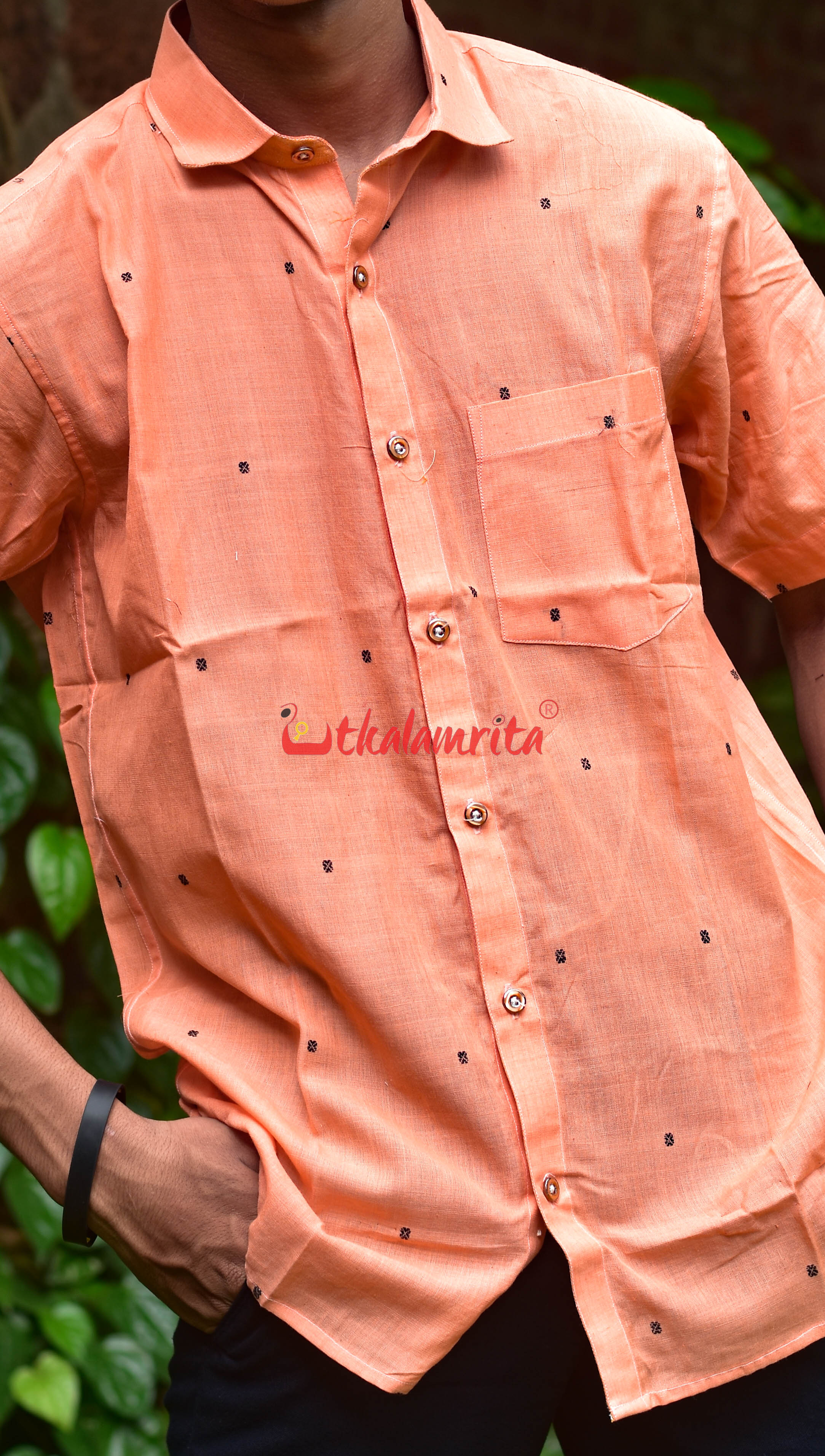 Orange Black Buti (Mens' Half Shirt)
