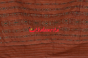 Dark Green Orange Kadha Khandua Cotton Saree