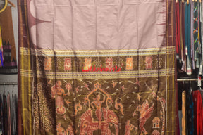Half Tissue Lavender Sambalpuri Phoda Kumbha Silk Saree