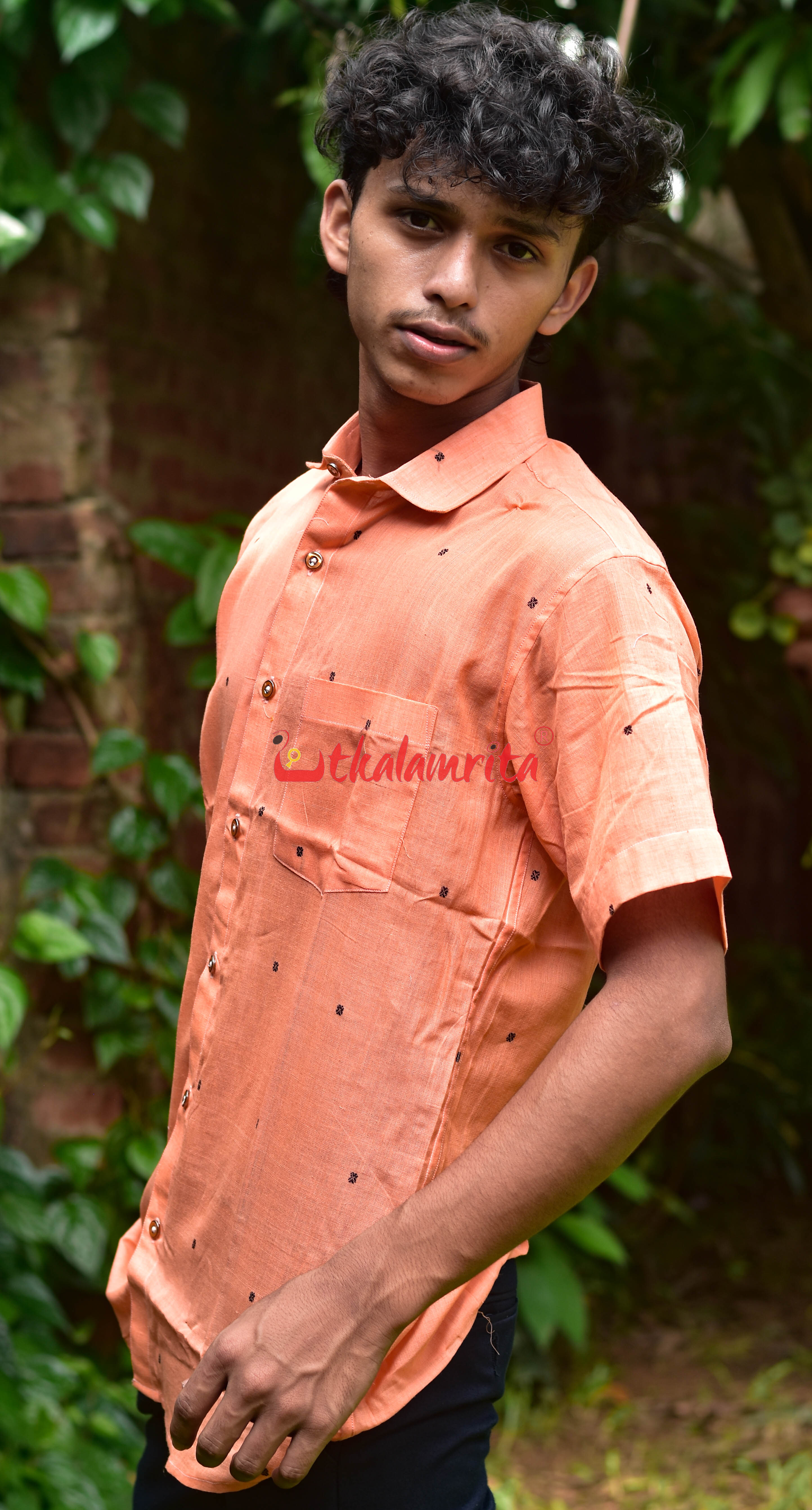 Orange Black Buti (Mens' Half Shirt)