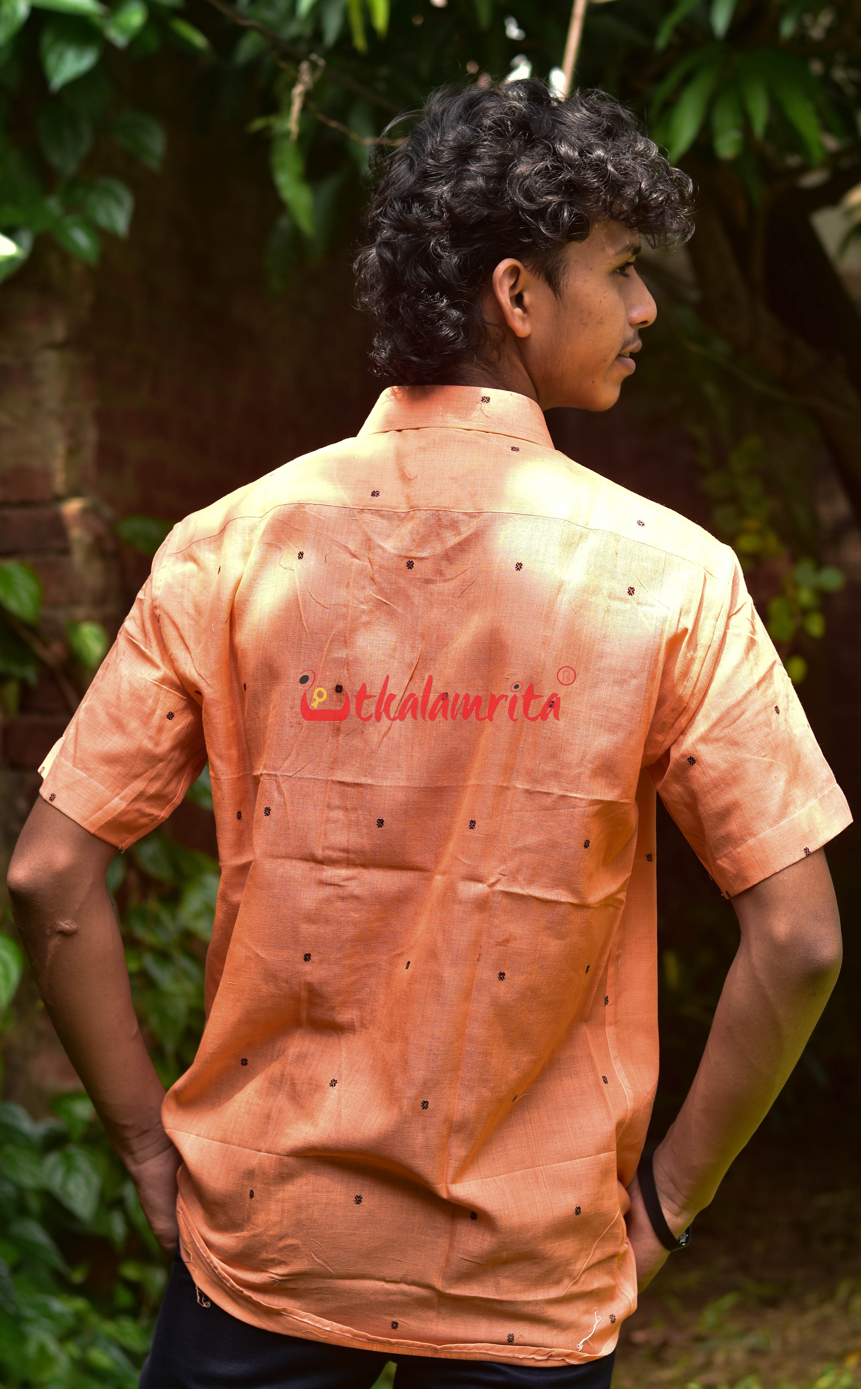 Orange Black Buti (Mens' Half Shirt)