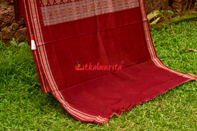 Red Chandan Bomkai Buti Cotton Saree