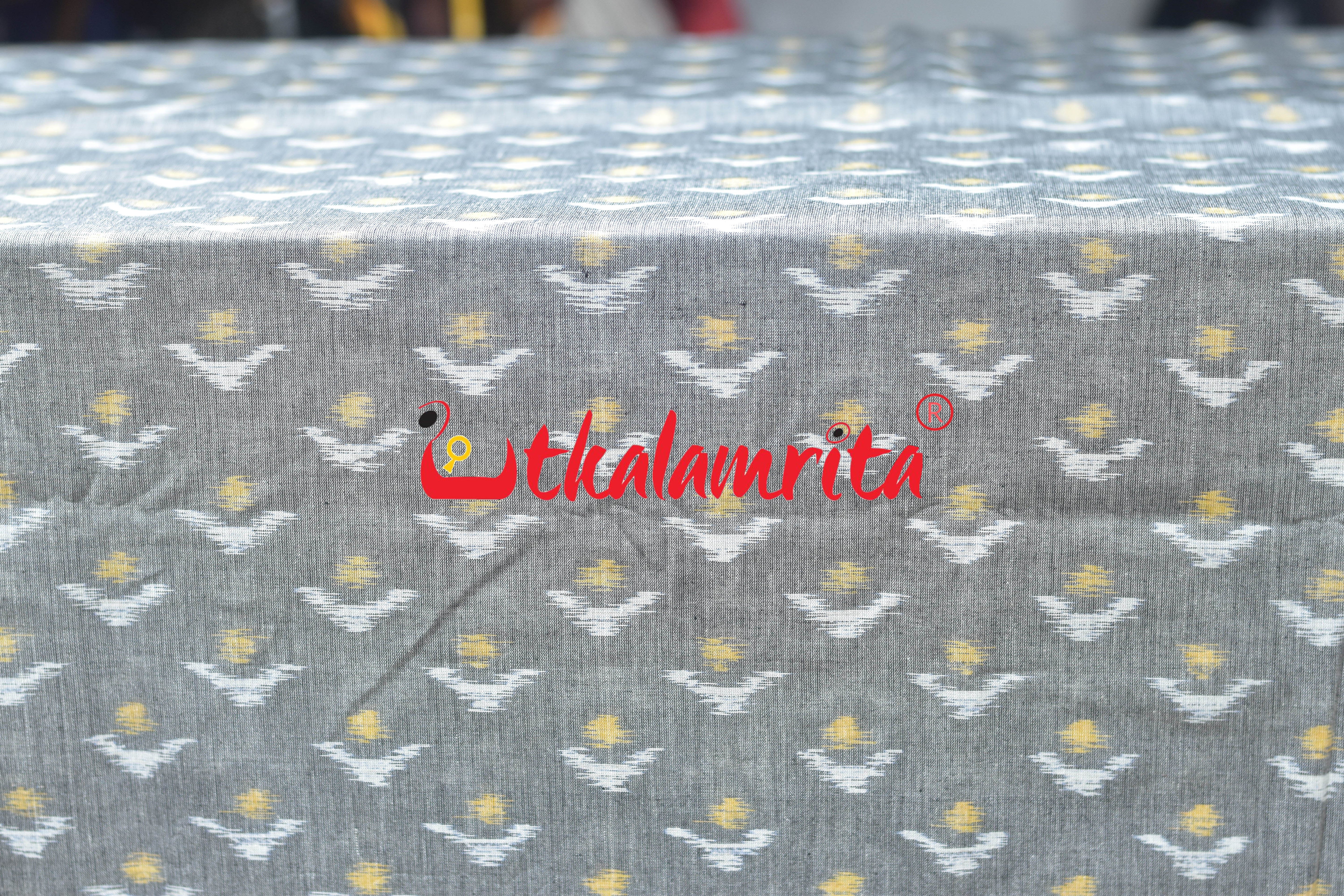 Grey Yellow Chandrika Ikat Cotton (Fabric)