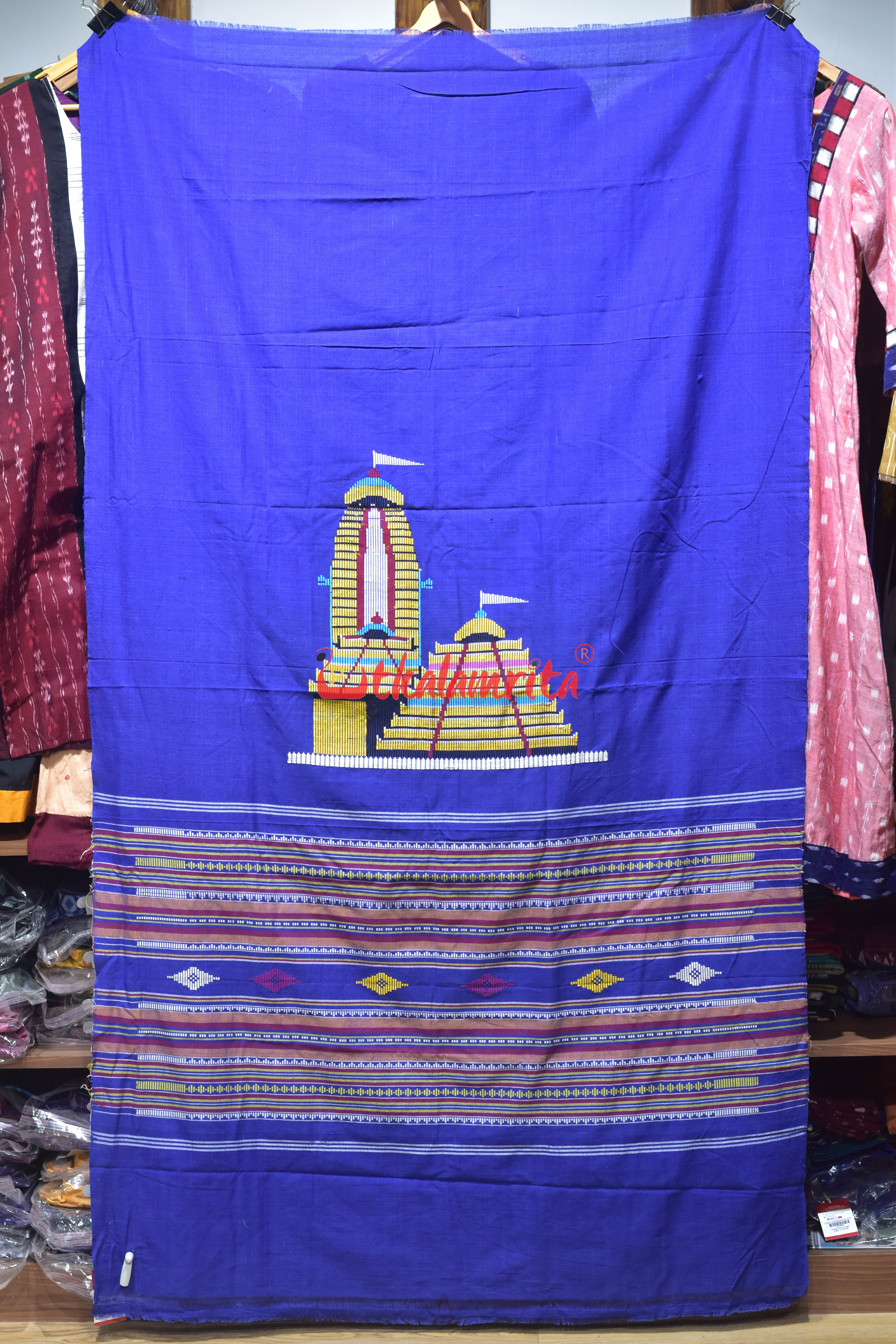 Blue Sri Mandira Dhalapathar (Curtain)