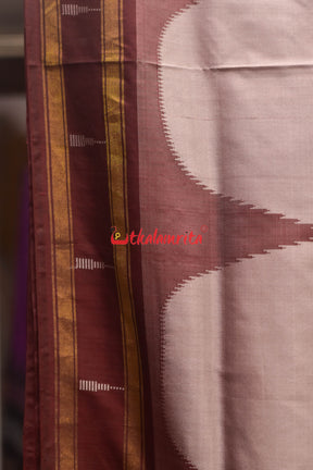 Half Tissue Lavender Sambalpuri Phoda Kumbha Silk Saree