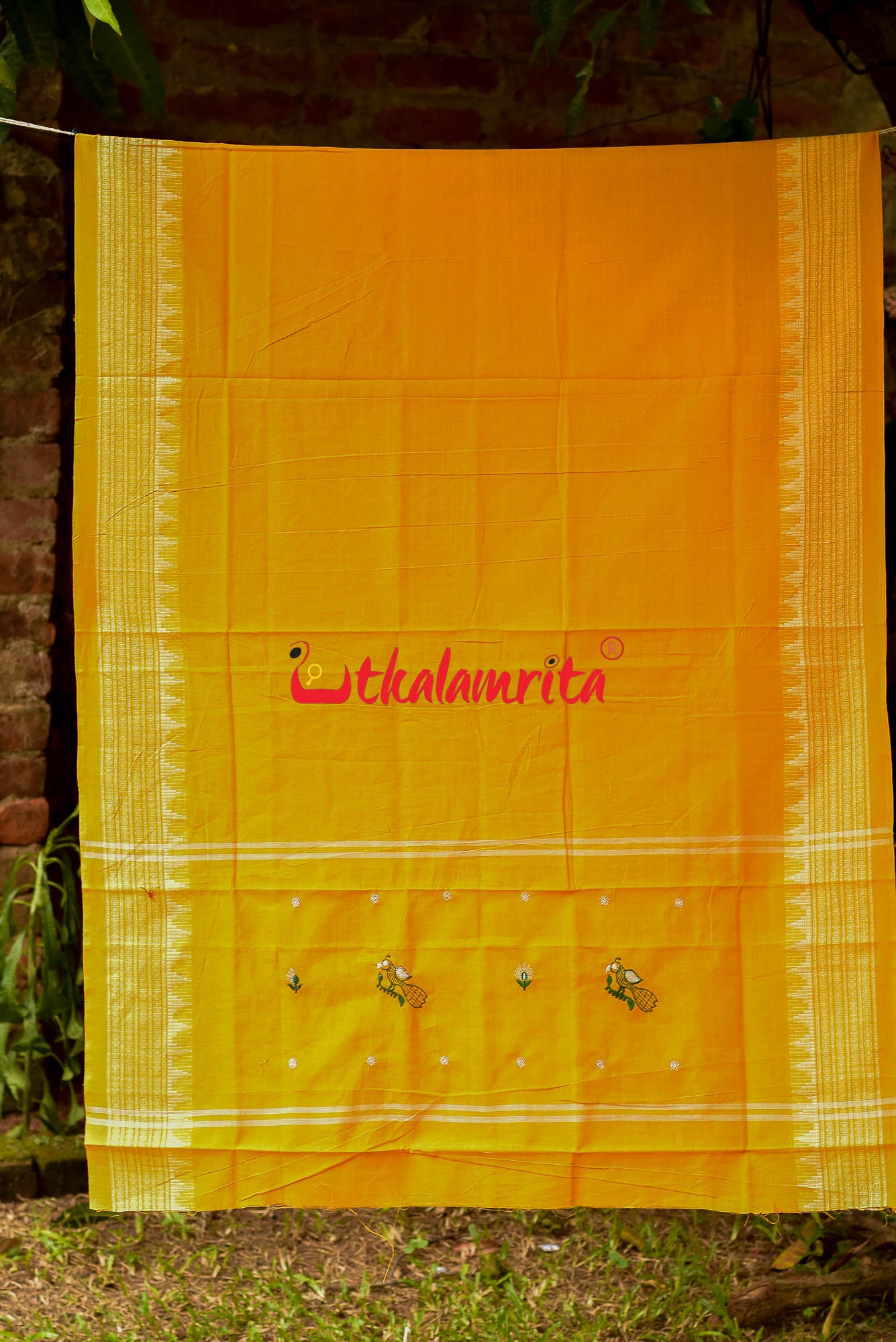Green Yellow Mayura Bomkai Dress Set