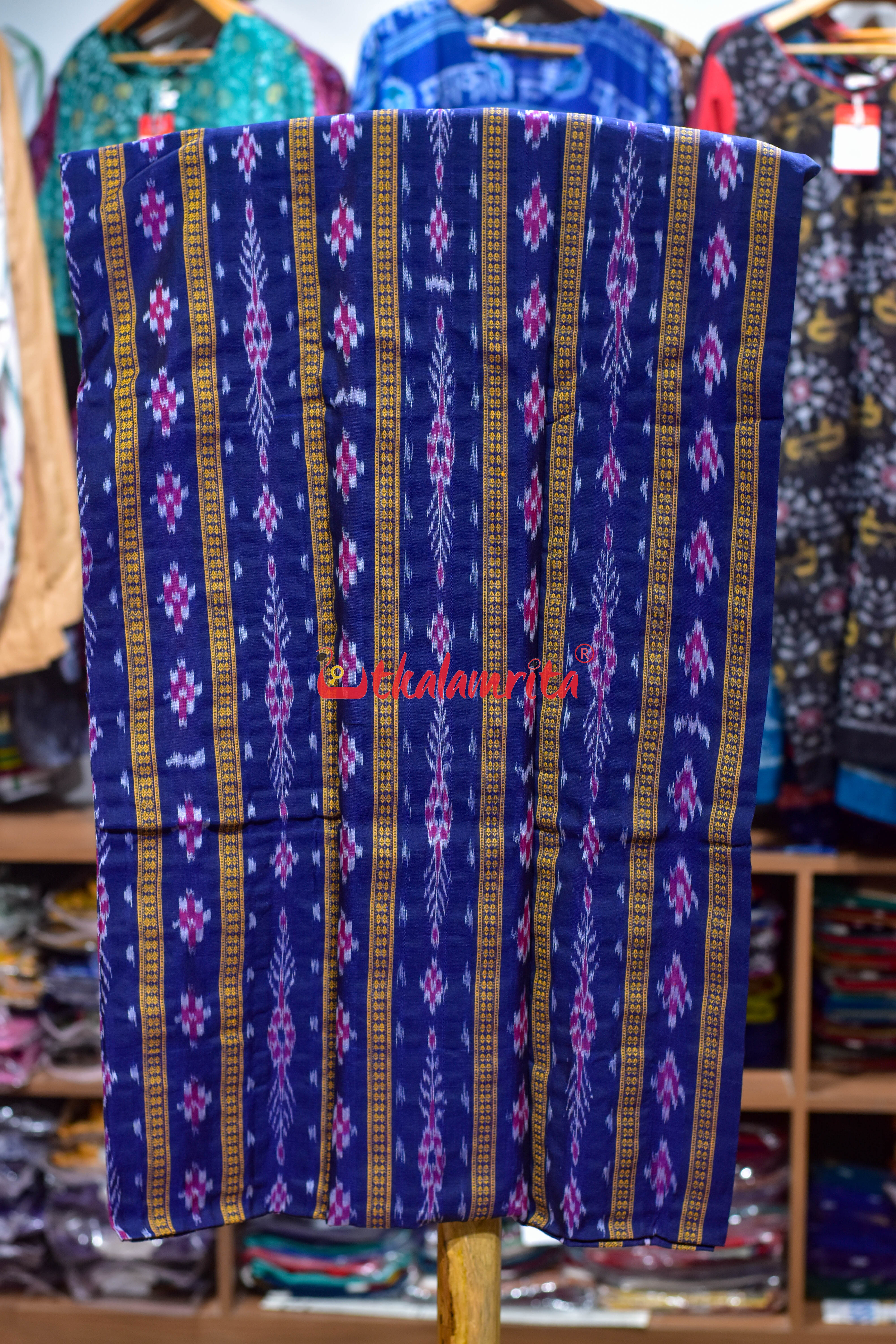 Blue Maroon Pasapali Long Flower Dress Set