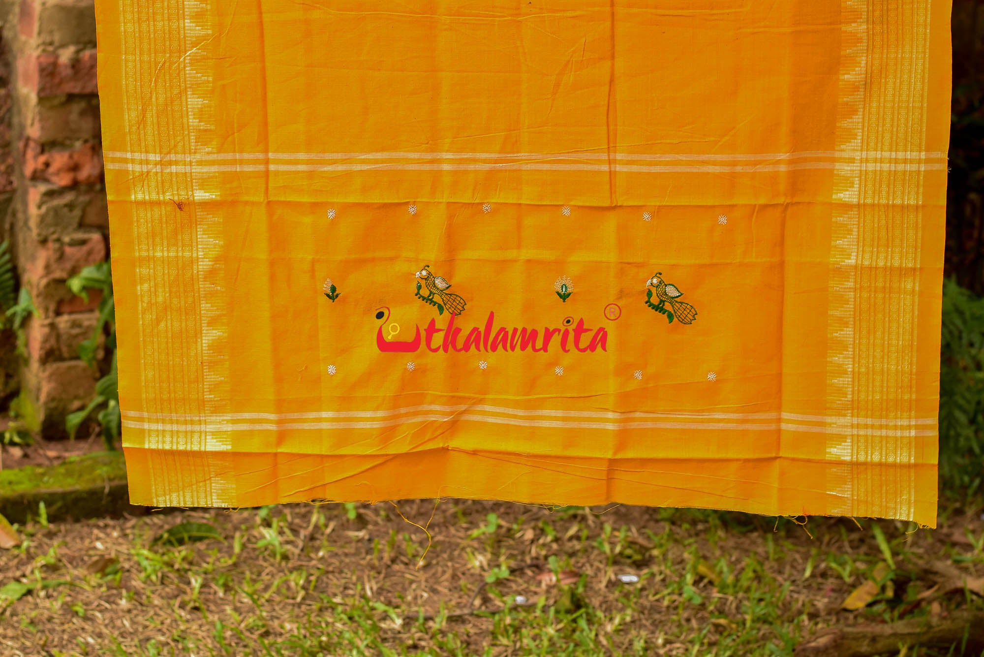 Green Yellow Mayura Bomkai Dress Set