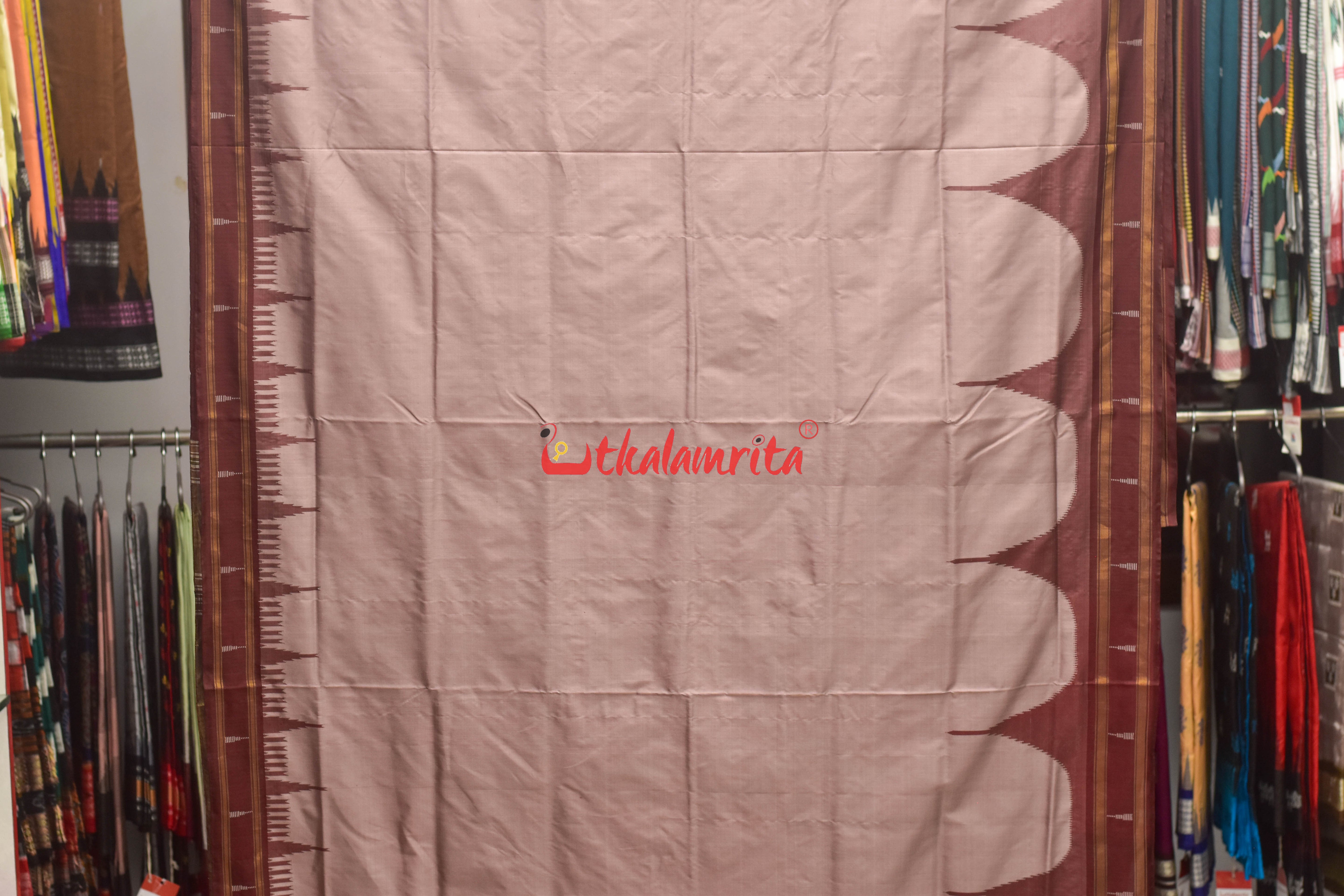 Half Tissue Lavender Sambalpuri Phoda Kumbha Silk Saree