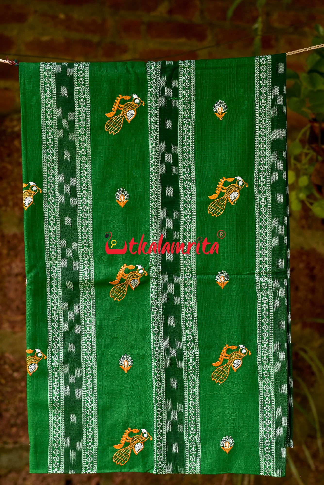 Green Yellow Mayura Bomkai Dress Set