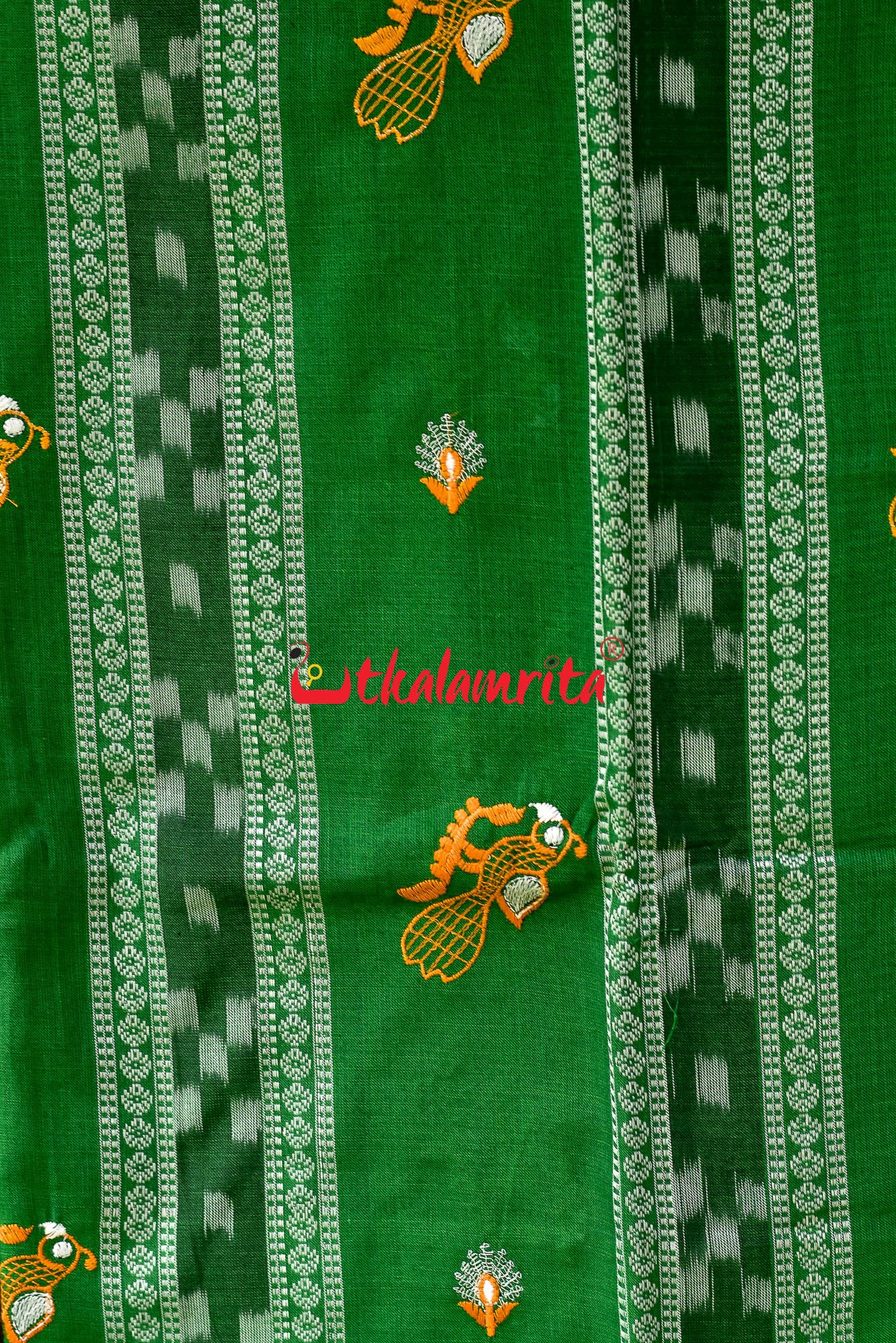 Green Yellow Mayura Bomkai Dress Set
