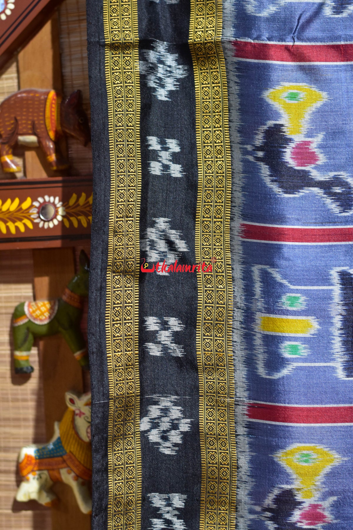 Grey Border Pasapali Nabakothi Khandua Silk Saree