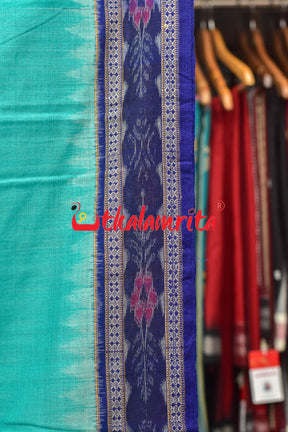 Blue Teal Phuldani Sambalpuri Cotton Dress Set