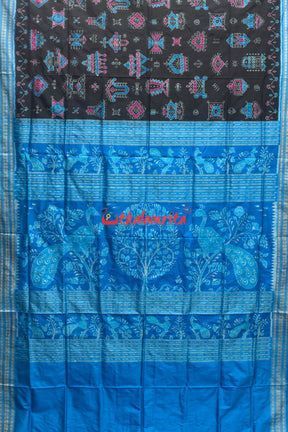 Black Blue Lakhmi Special Sambalpuri Silk Saree