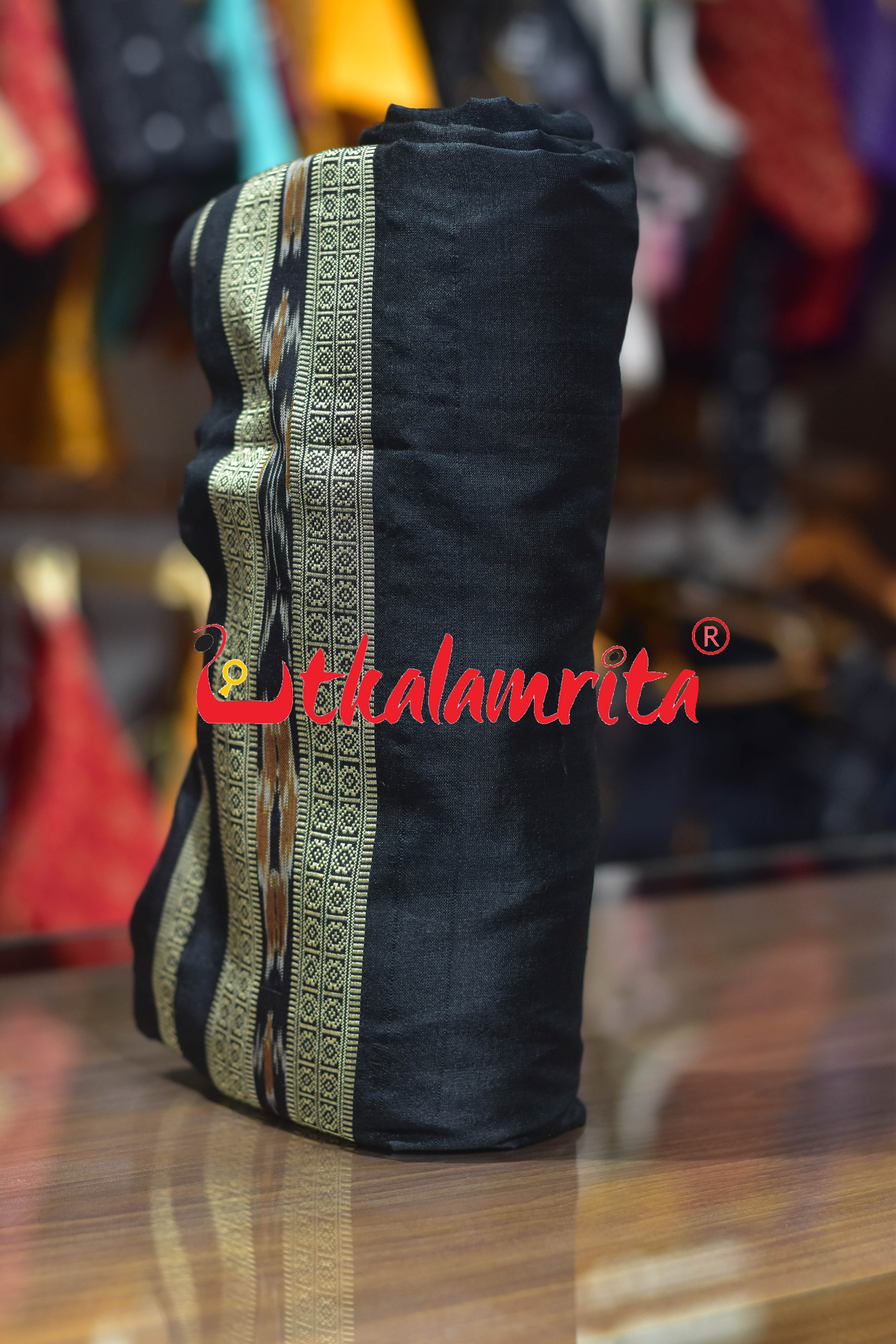 Black Phula Bandha Silk (Fabric)