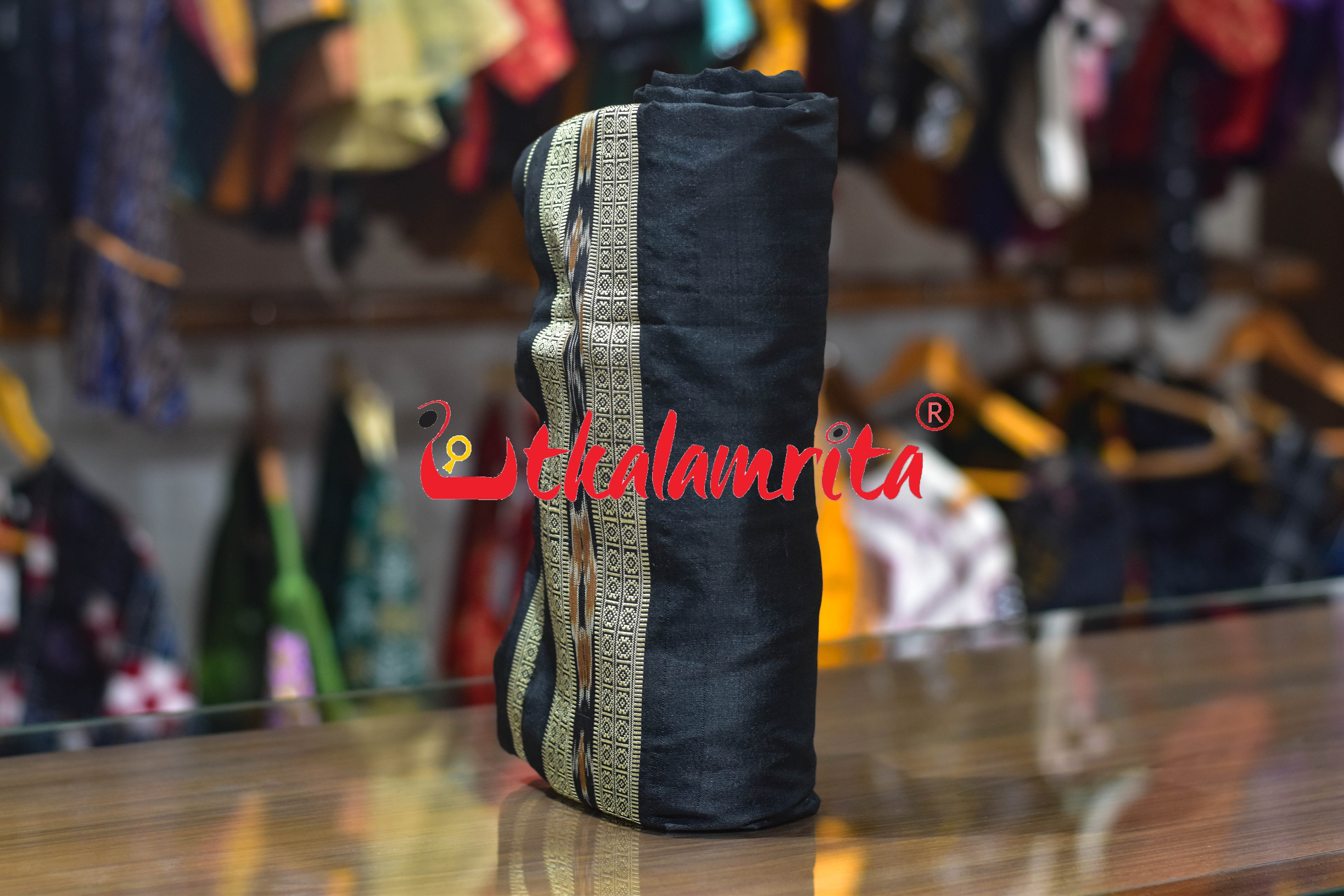 Black Phula Bandha Silk (Fabric)