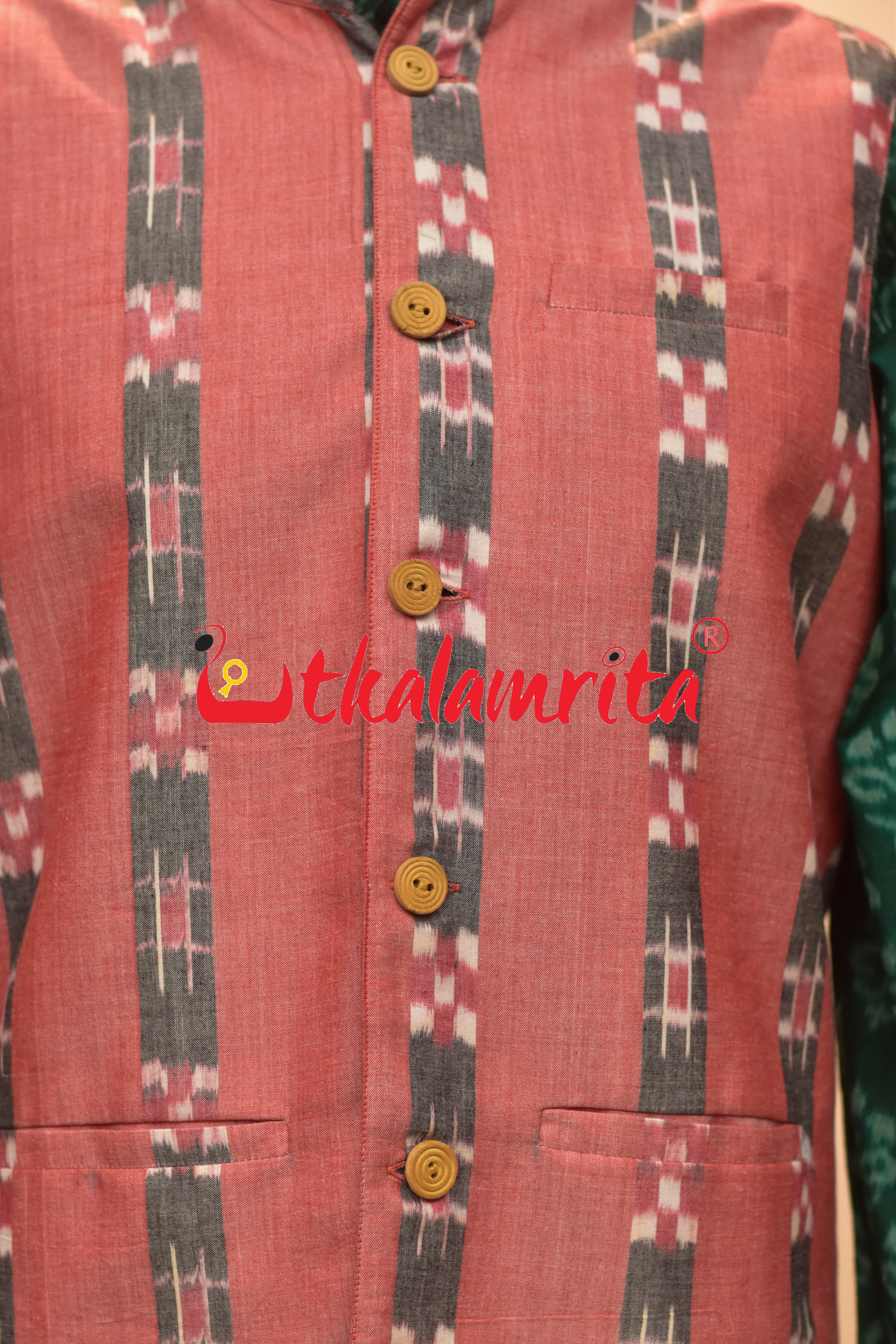 Peach Body Grey Lines Pasapali (Modi Jacket)