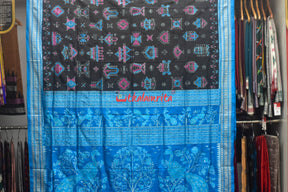 Black Blue Lakhmi Special Sambalpuri Silk Saree