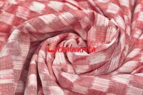 Checkerboard Pink White Ikat (Fabric)