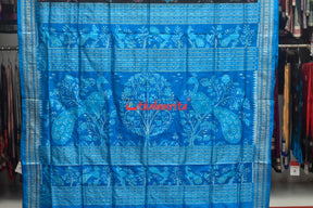 Black Blue Lakhmi Special Sambalpuri Silk Saree