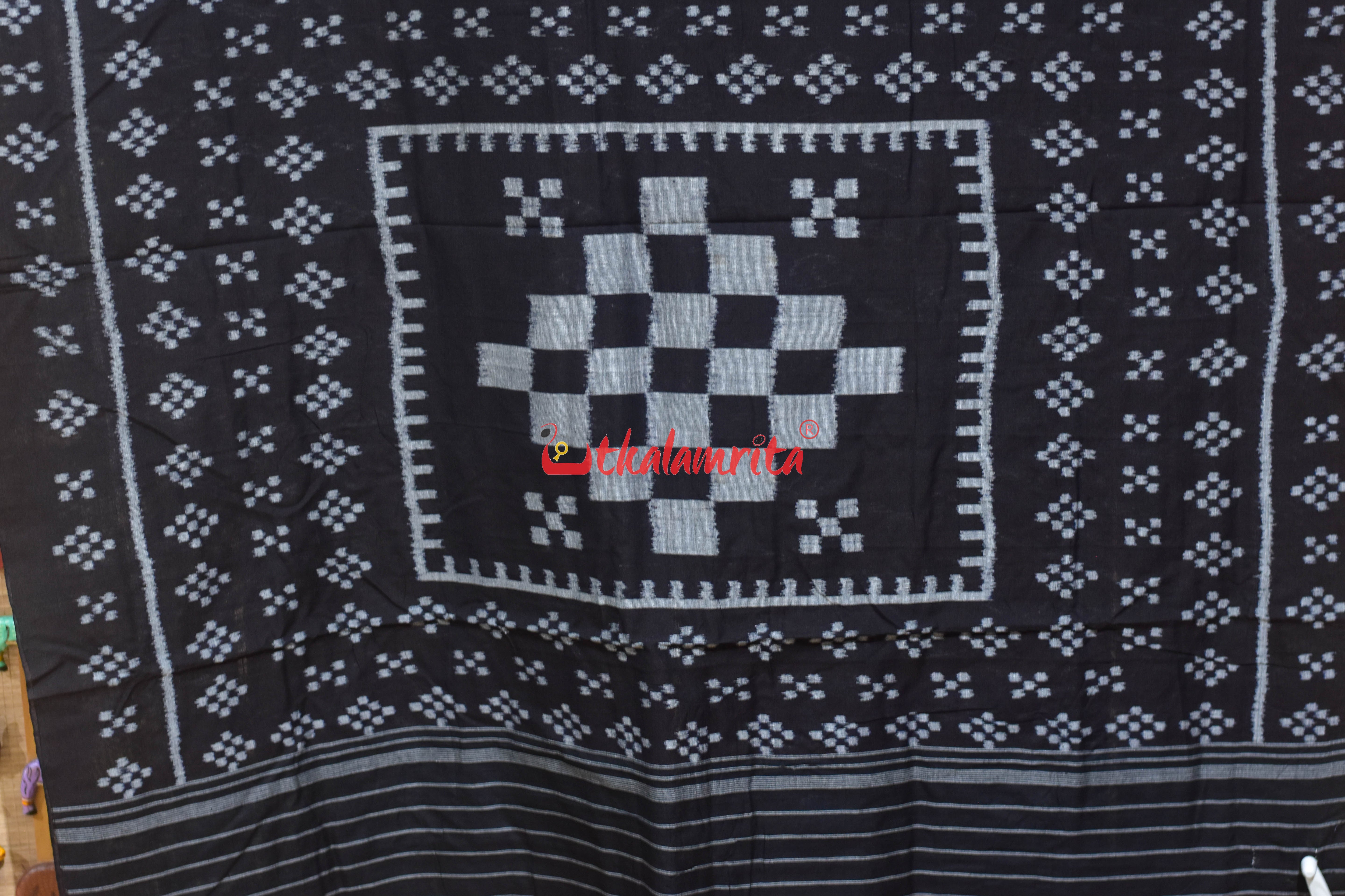 Black Body Sankha Khandua Cotton Saree