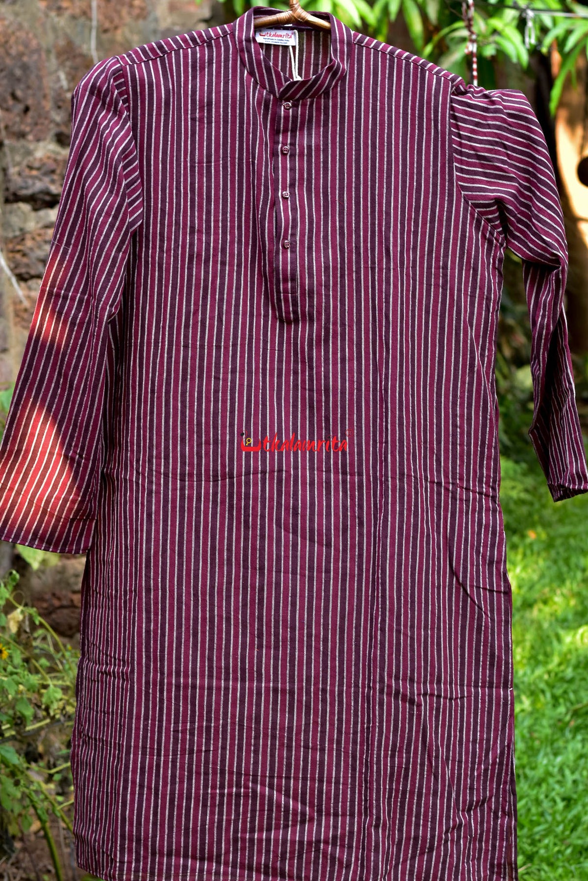 Maroon Coffee Lines- Full Kotpad Kurta