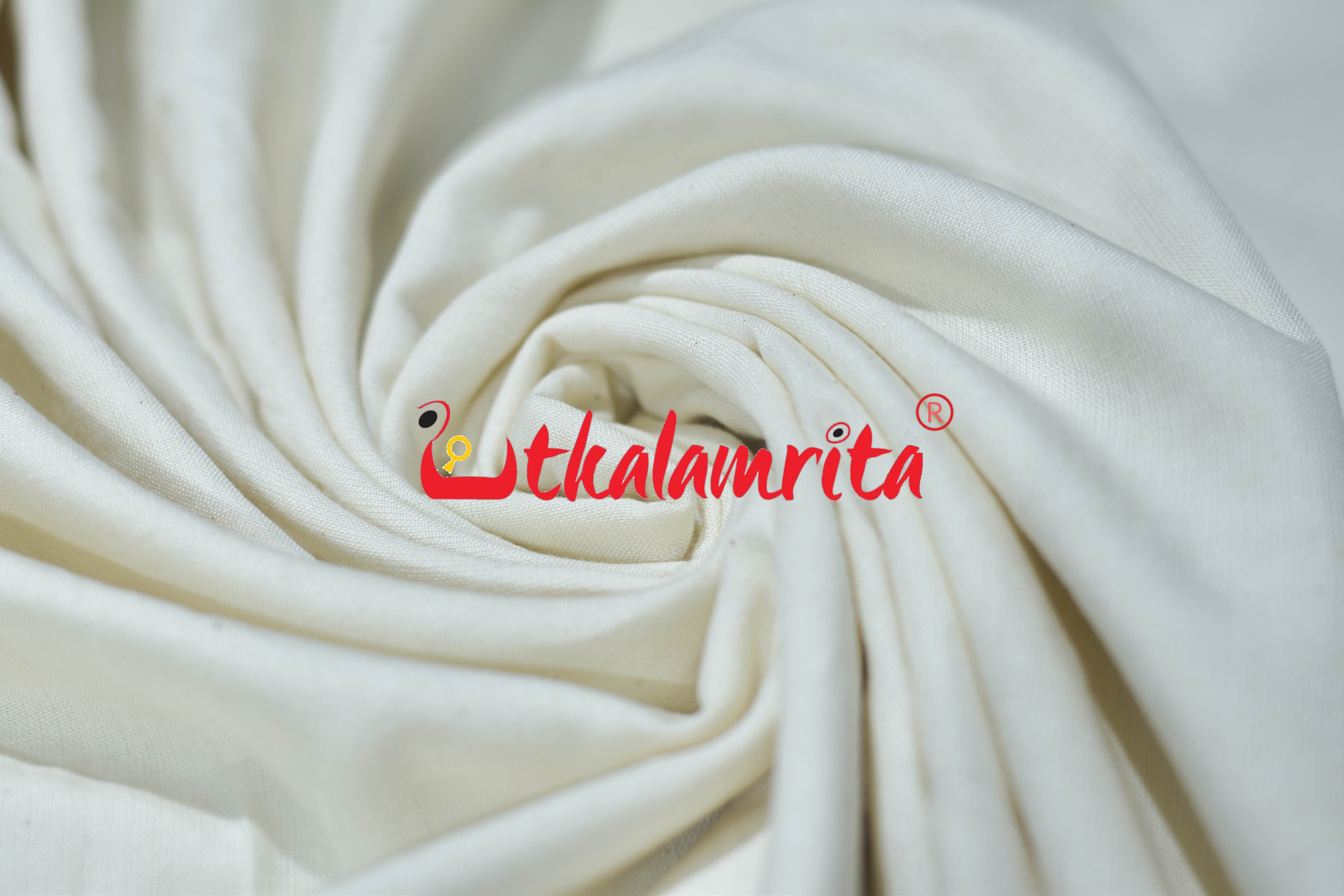 Plain White Maniabandha Cotton (Fabric)