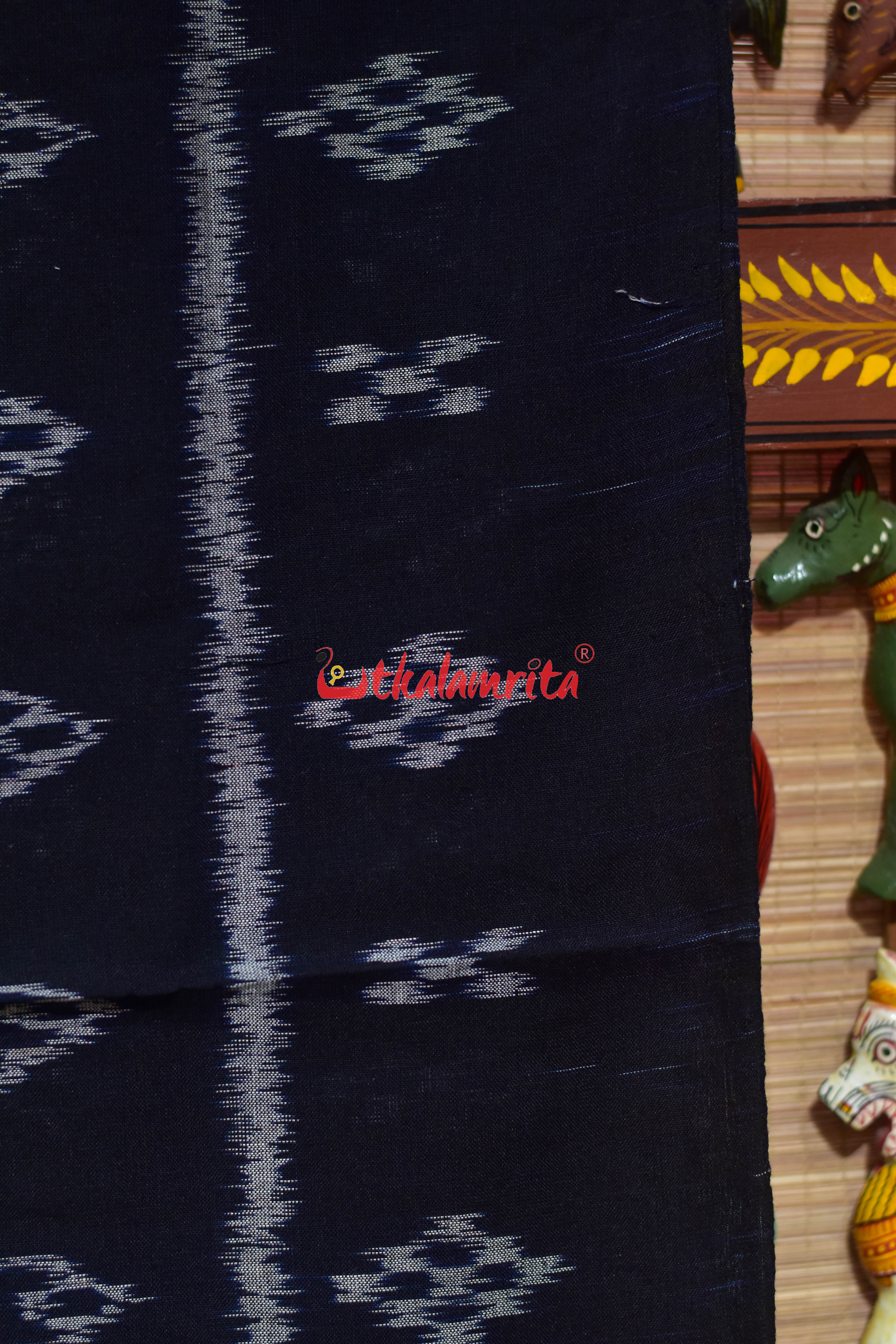 Black Body Sankha Khandua Cotton Saree