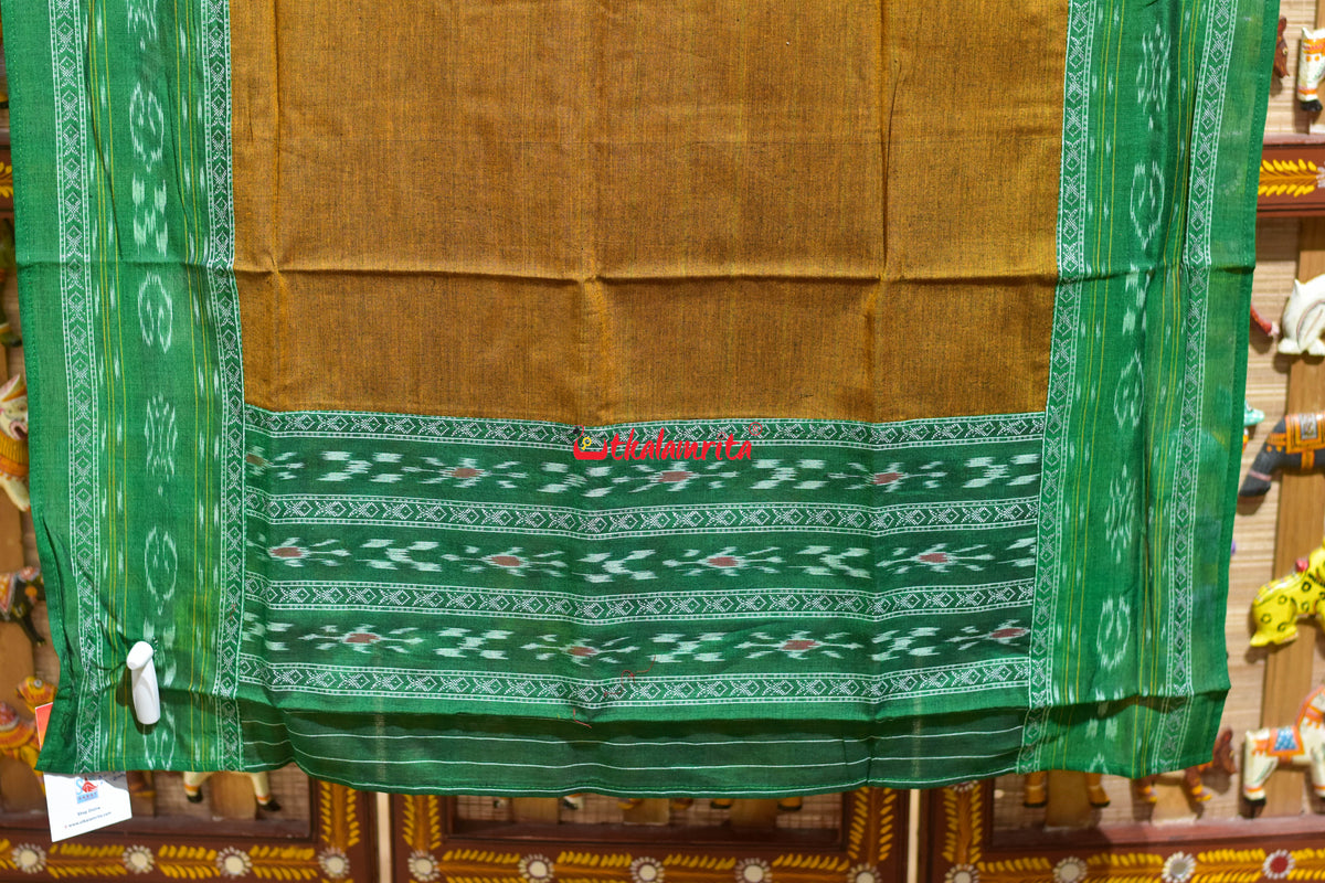 Green Golden Middle Pasapali Flower Ikat Dress Set
