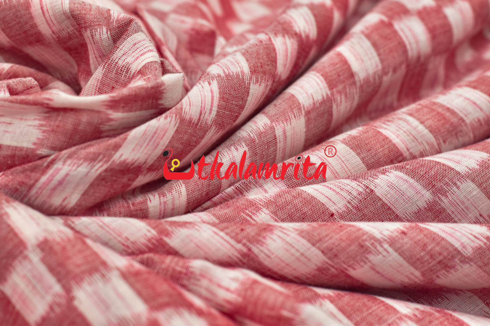 Checkerboard Pink White Ikat (Fabric)